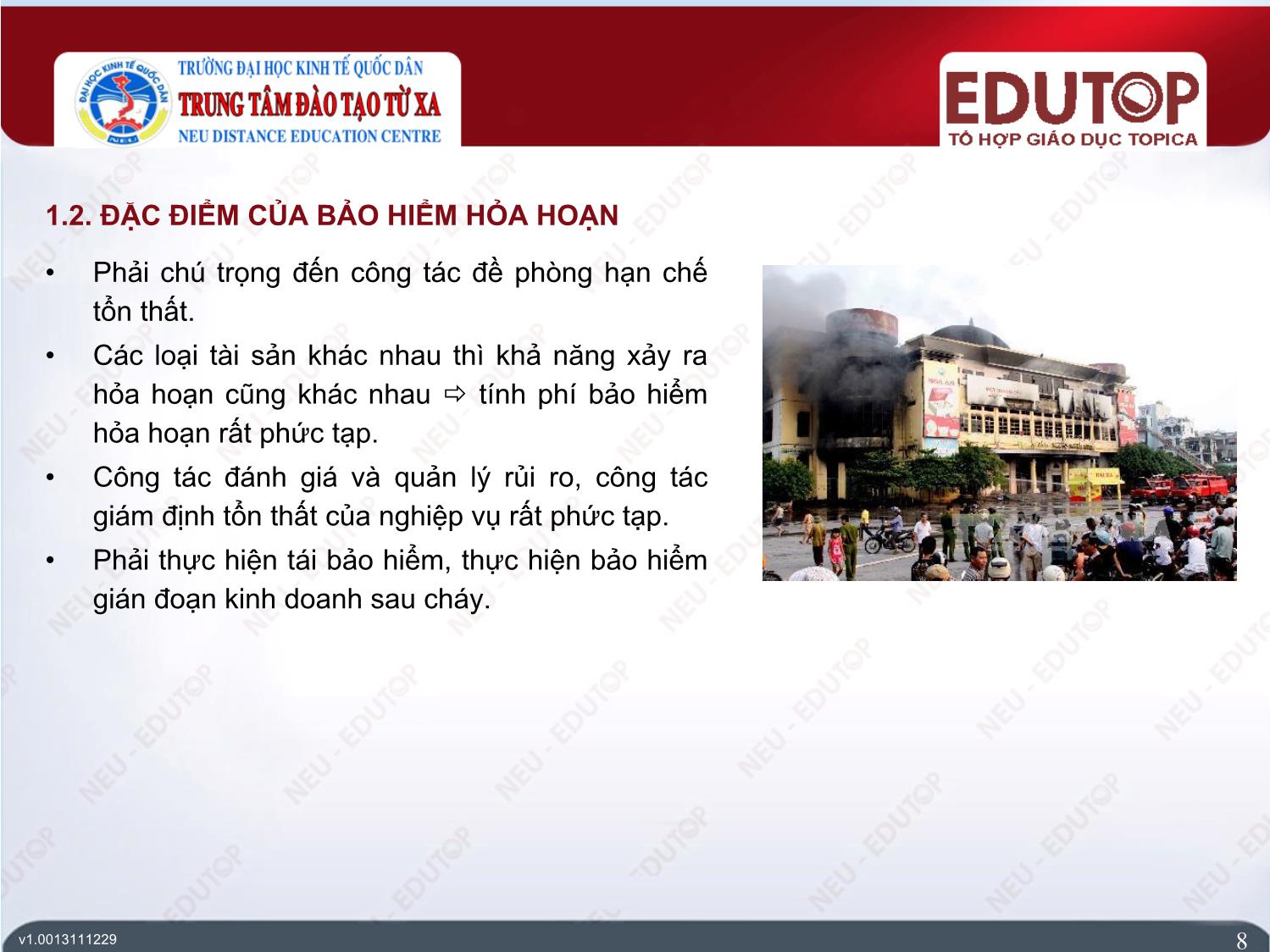 Bài giảng Bảo hiểm thương mại - Bài 4: Bảo hiểm hỏa hoạn - Nguyễn Thị Lệ Huyền trang 8