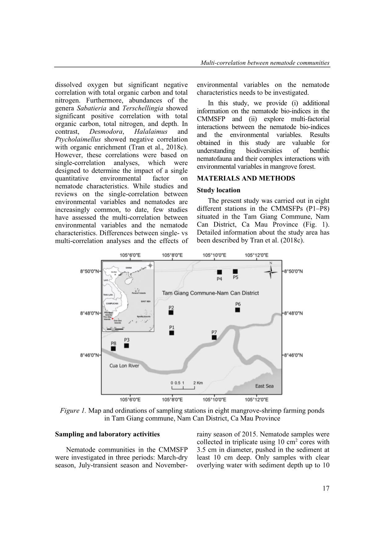 Multi-correlation between nematode communities and environmental variables in mangrove-shrimp ponds, Ca Mau province, Southern Vietnam trang 3
