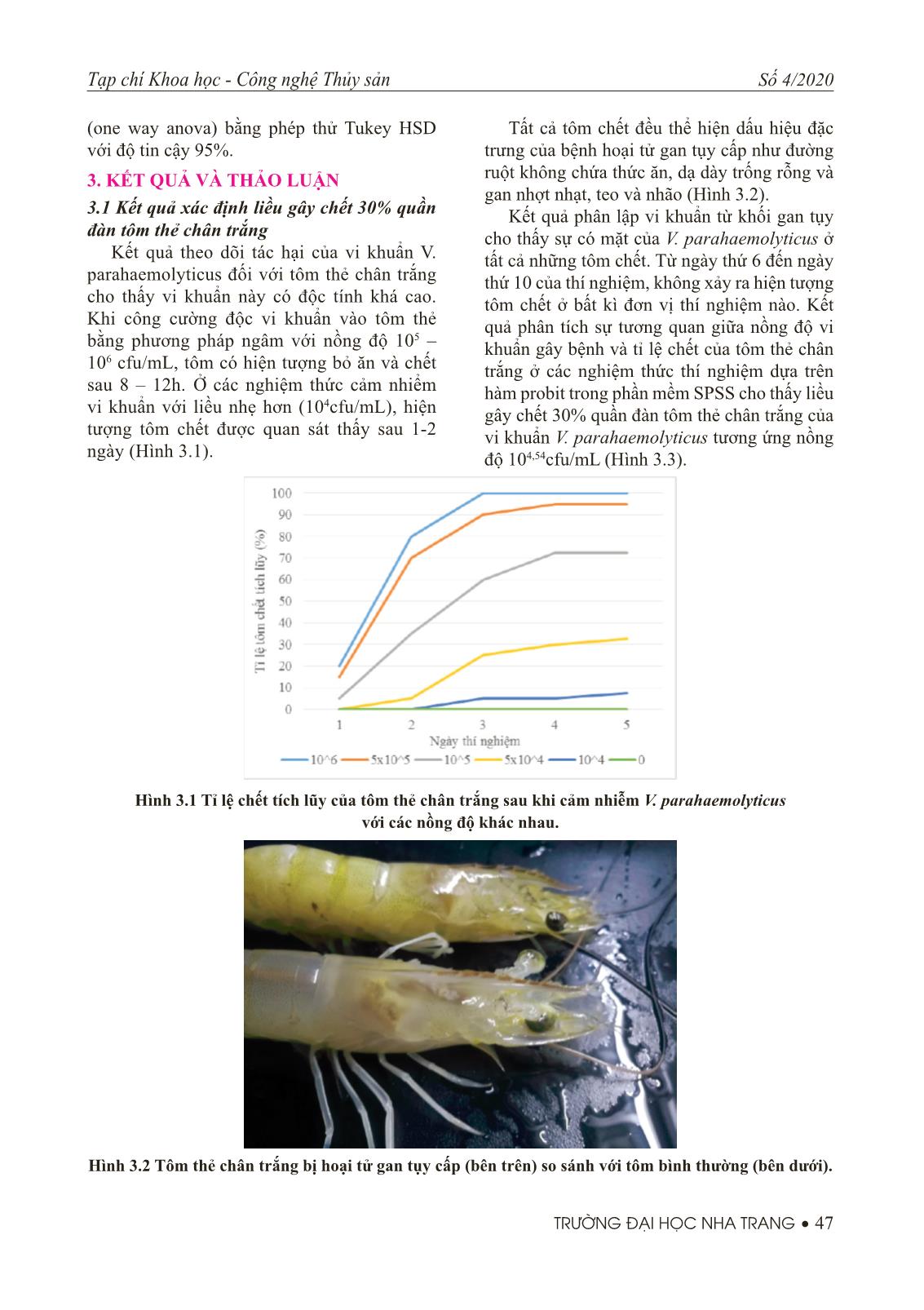 Tác động của việc bổ sung chitin vào thức ăn lên khả năng kháng lại Vibrio parahaemolyticus của tôm thẻ chân trắng (Litopenaeid vannamei) trang 3