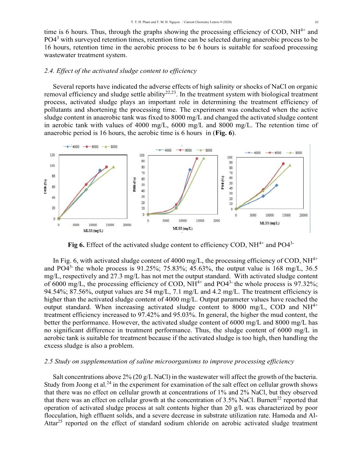 A study to use activated sludge anaerobic combining aerobic for treatment of high salt seafood processing wastewater trang 5