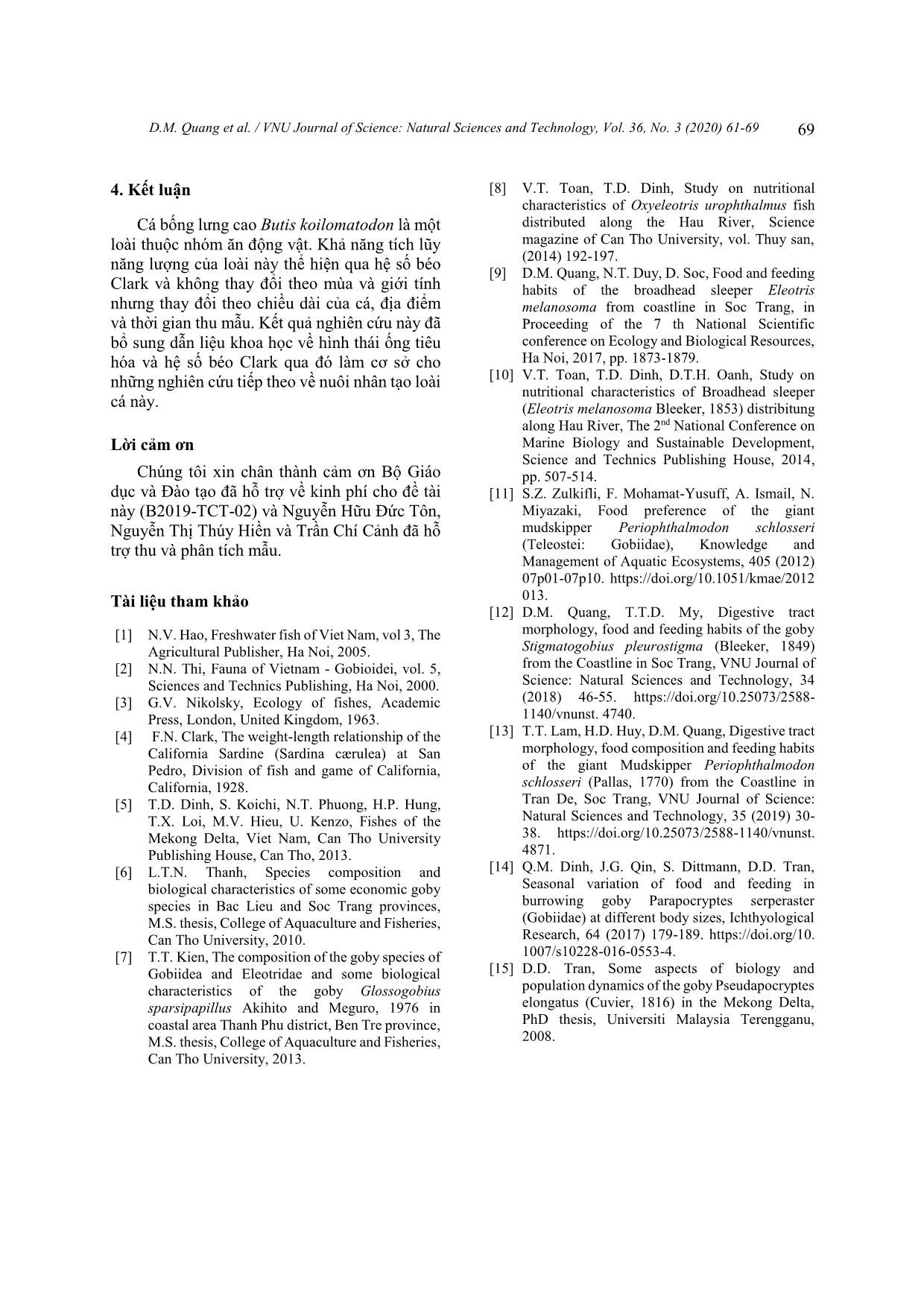 The digestive tract morphology and clark index of mud sleeper butis koilomatodon living in some coastal and estuarine areas belonging to Tra Vinh, Soc Trang, Bac Lieu and Ca Mau trang 9