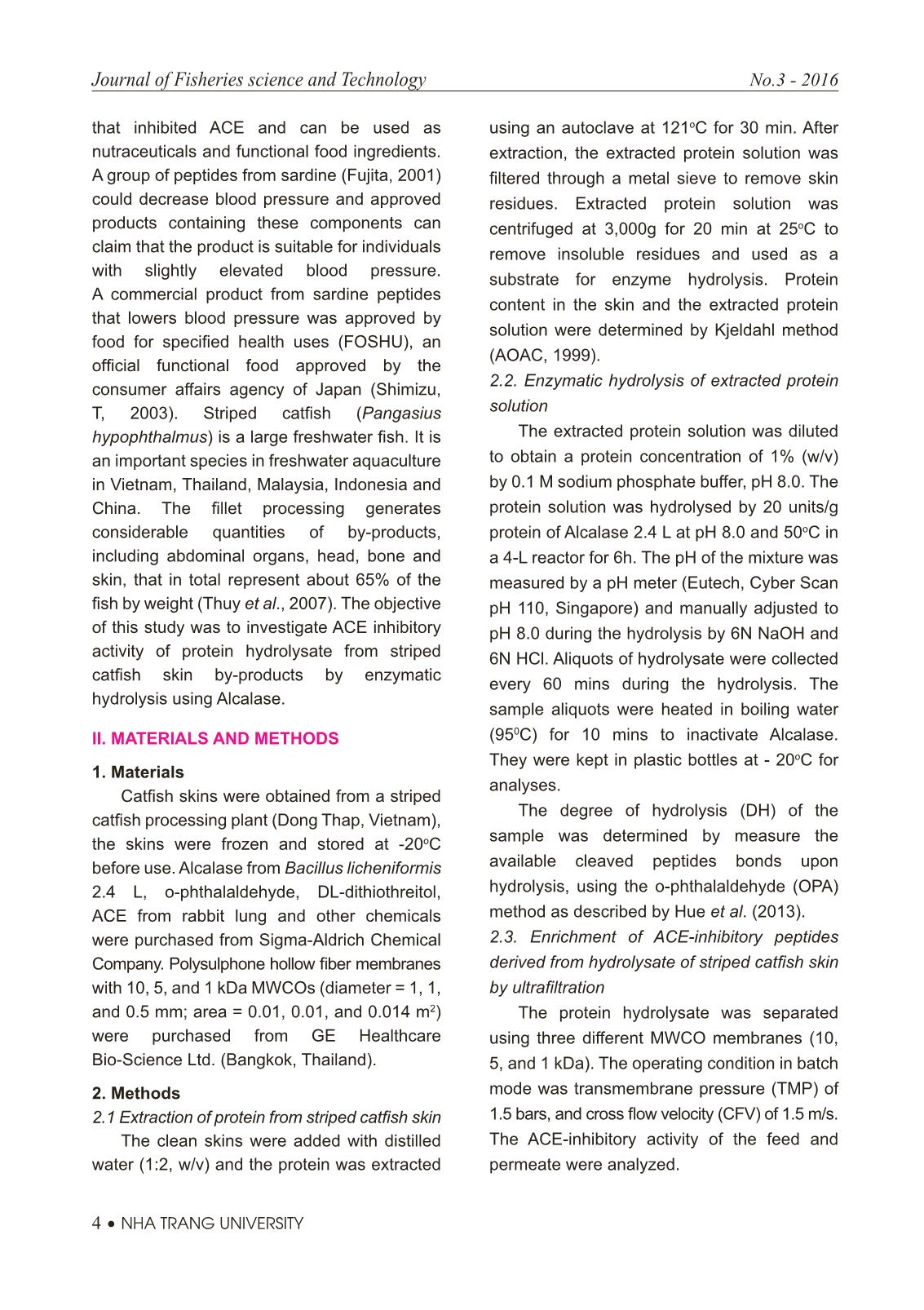 Journal of Fisheries science and Technology - No.3/2016 trang 2