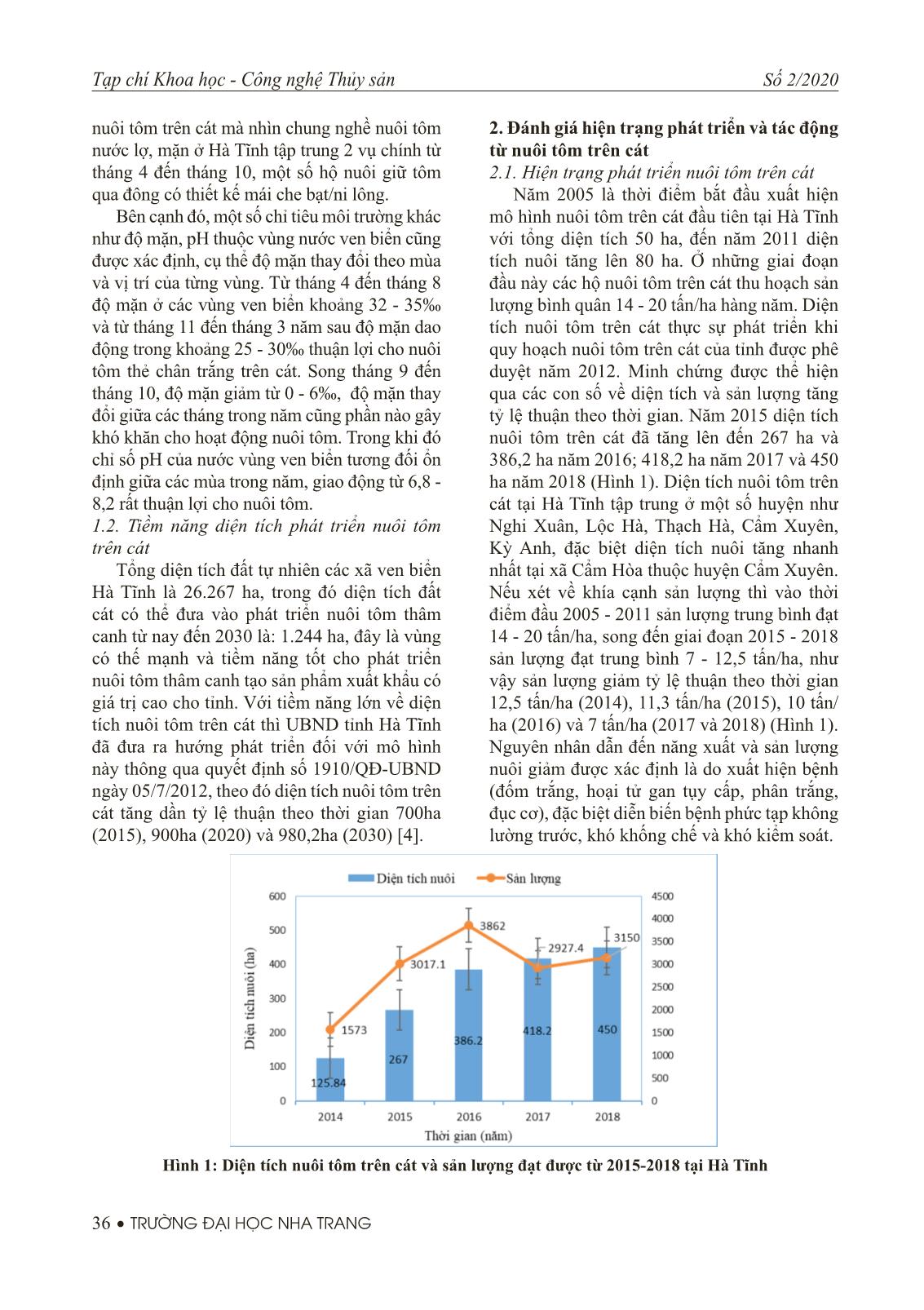 Tiềm năng, thực trạng và giải pháp phát triển nuôi tôm trên cát ở tỉnh Hà Tĩnh trang 3