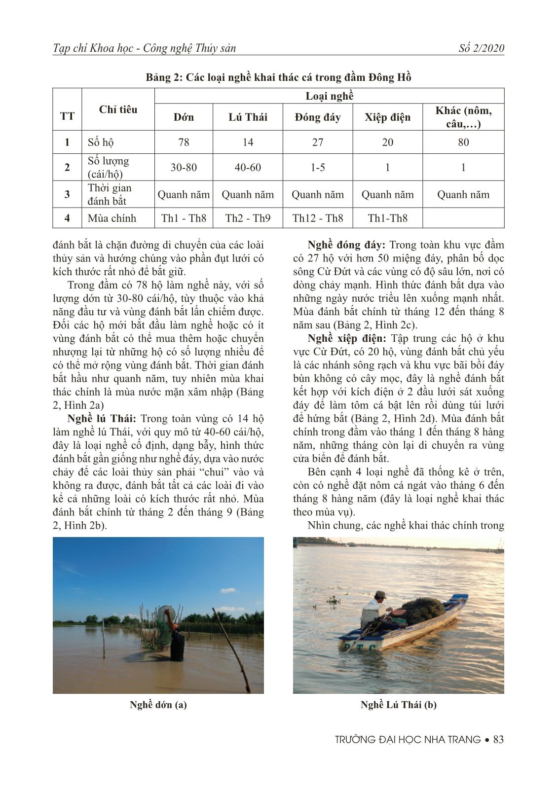 Thành phần loài và các loại nghề khai thác cá ở đầm Đông Hồ, Hà Tiên tỉnh Kiên Giang trang 5