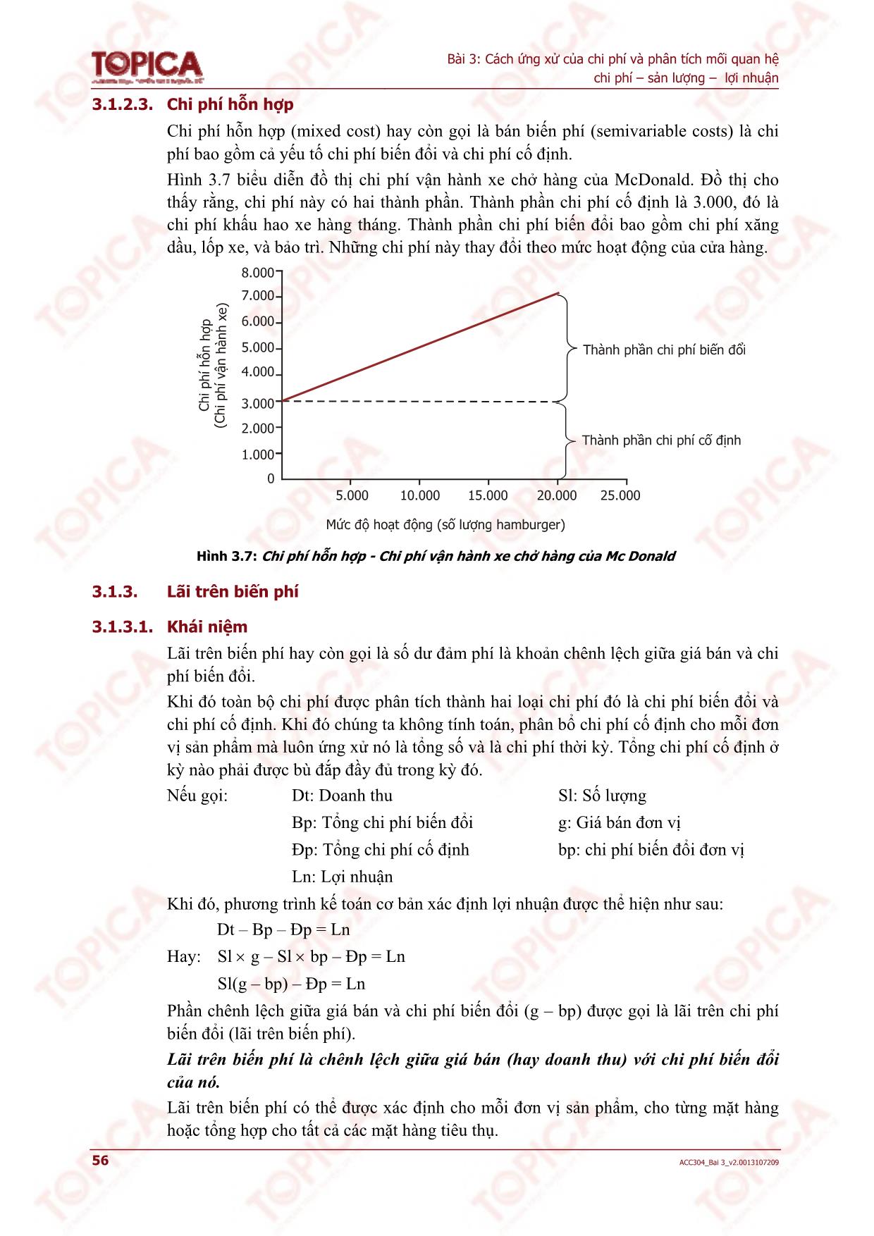 Bài giảng Kế toán quản trị - Bài 3: Cách ứng xử của chi phí và phân tích mối quan hệ Chi phí - Sản lượng - Lợi nhuận trang 6