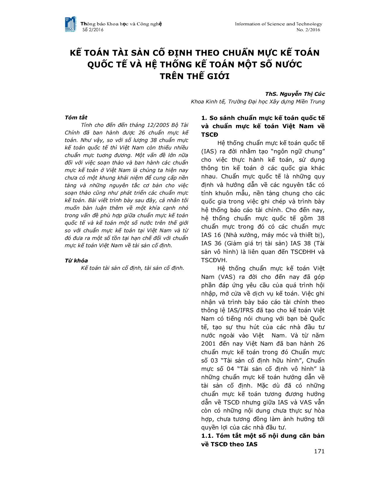 Kế toán tài sản cố định theo chuẩn mực kế toán quốc tế và hệ thống kế toán một số nước trên thế giới trang 1