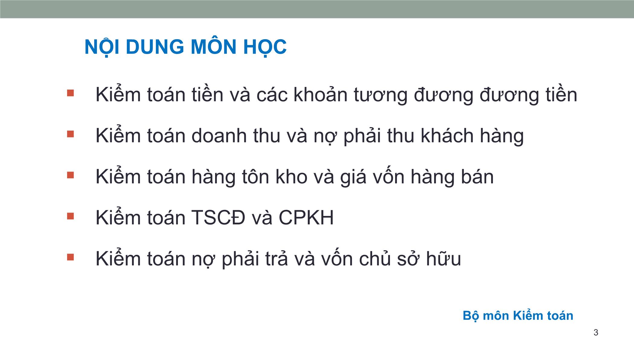 Bài giảng Kiểm toán doanh nghiệp - Chương mở đầu: Giới thiệu môn học trang 3