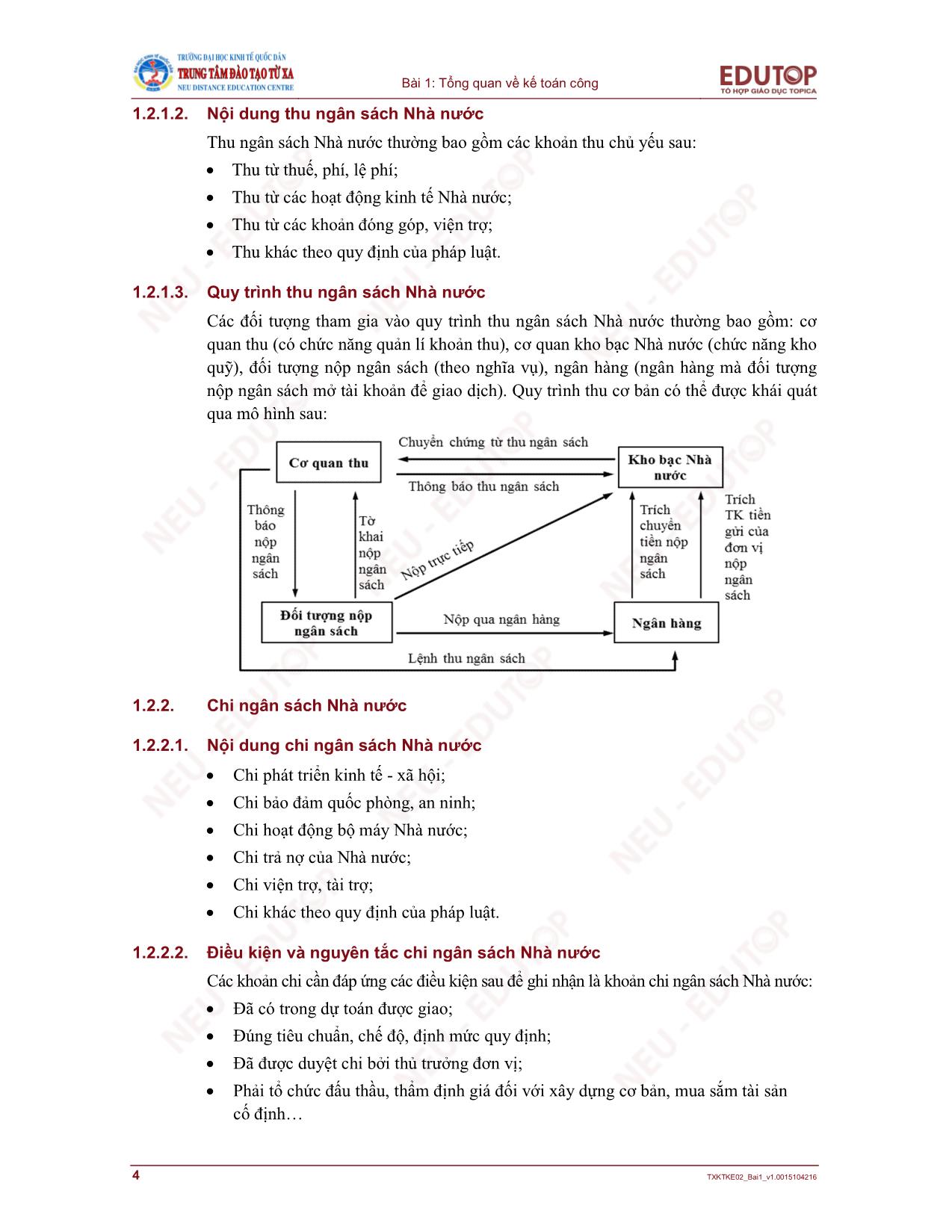 Bài giảng Kế toán công - Bài 1: Tổng quan về kế toán công trang 4