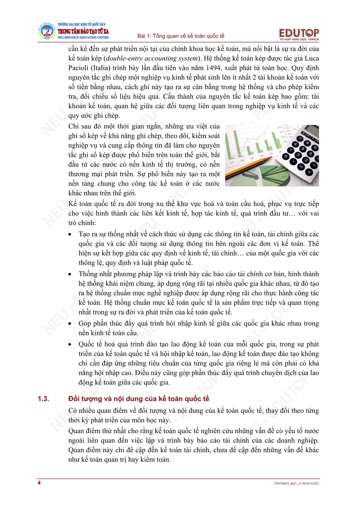 Bài giảng Kế toán quốc tế - Bài 1: Tổng quan về kế toán quốc tế trang 4