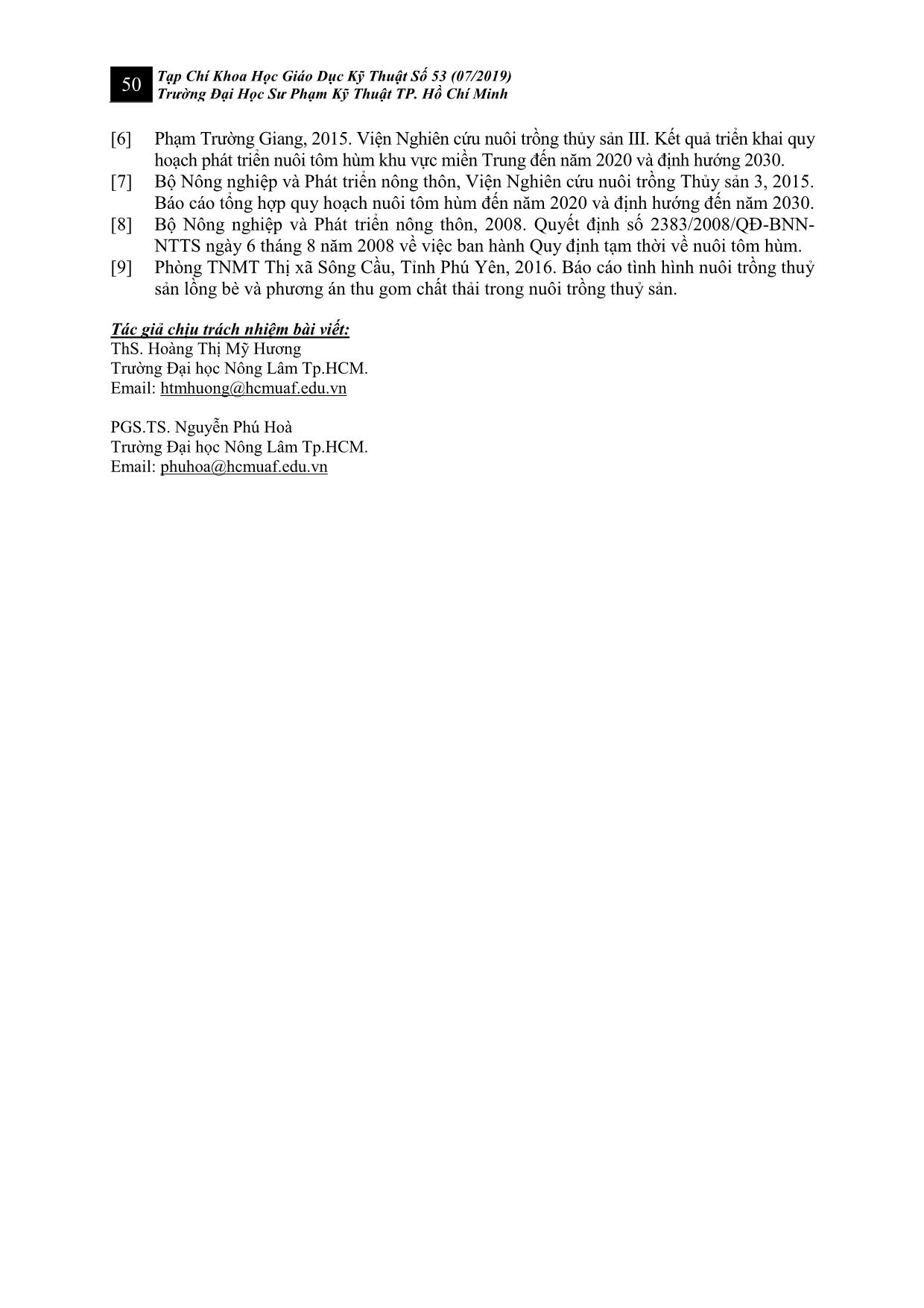 Nghiên cứu đánh giá hiện trạng và mức độ nhận thức của người nuôi tại vùng nuôi tôm hùm lồng bè thuộc vịnh Xuân Đài tỉnh Phú Yên trang 10