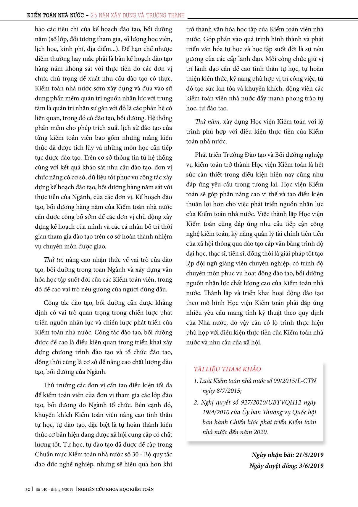 Hoạt động đào tạo, bồi dưỡng của kiểm toán nhà nước 25 năm qua - Kết quả và giải pháp thực hiện thời gian tới trang 5