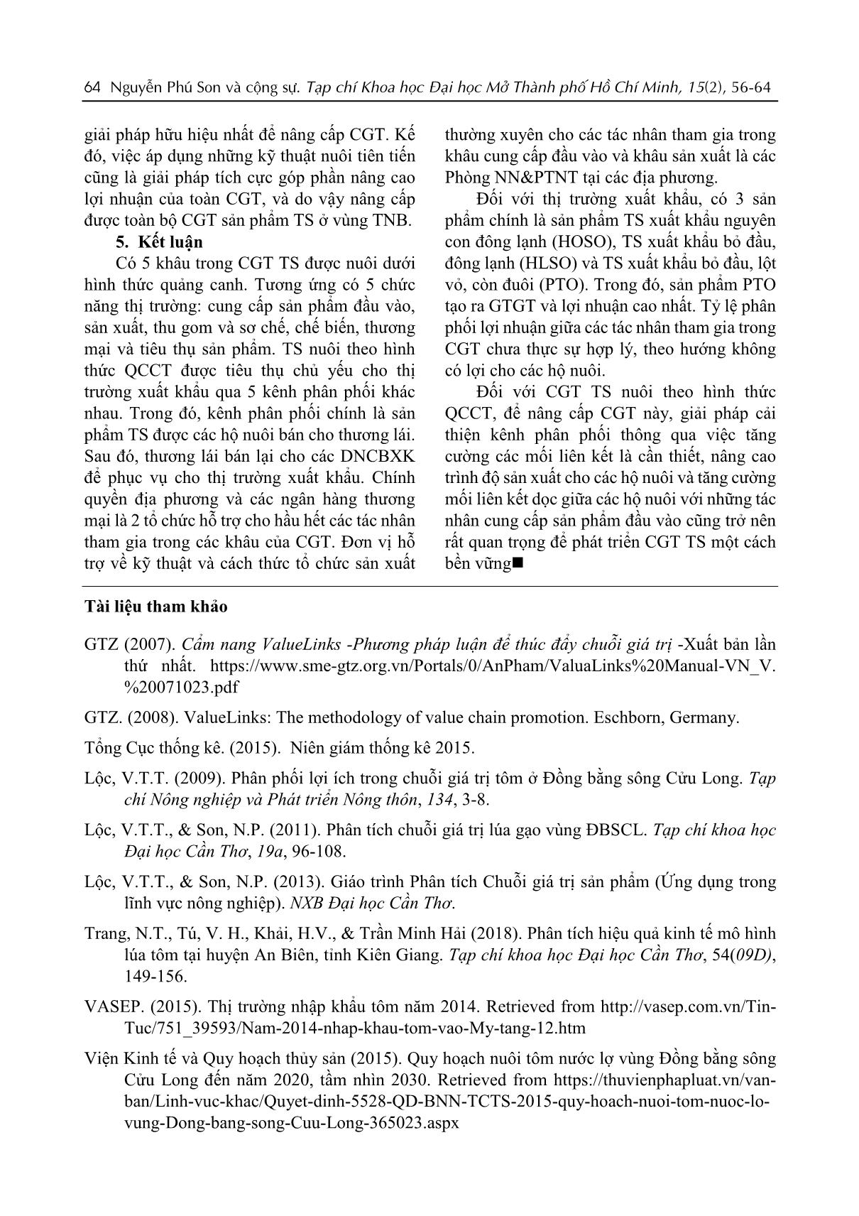 Chuỗi giá trị tôm sú Quảng Canh ở vùng Tây Nam Bộ trang 9