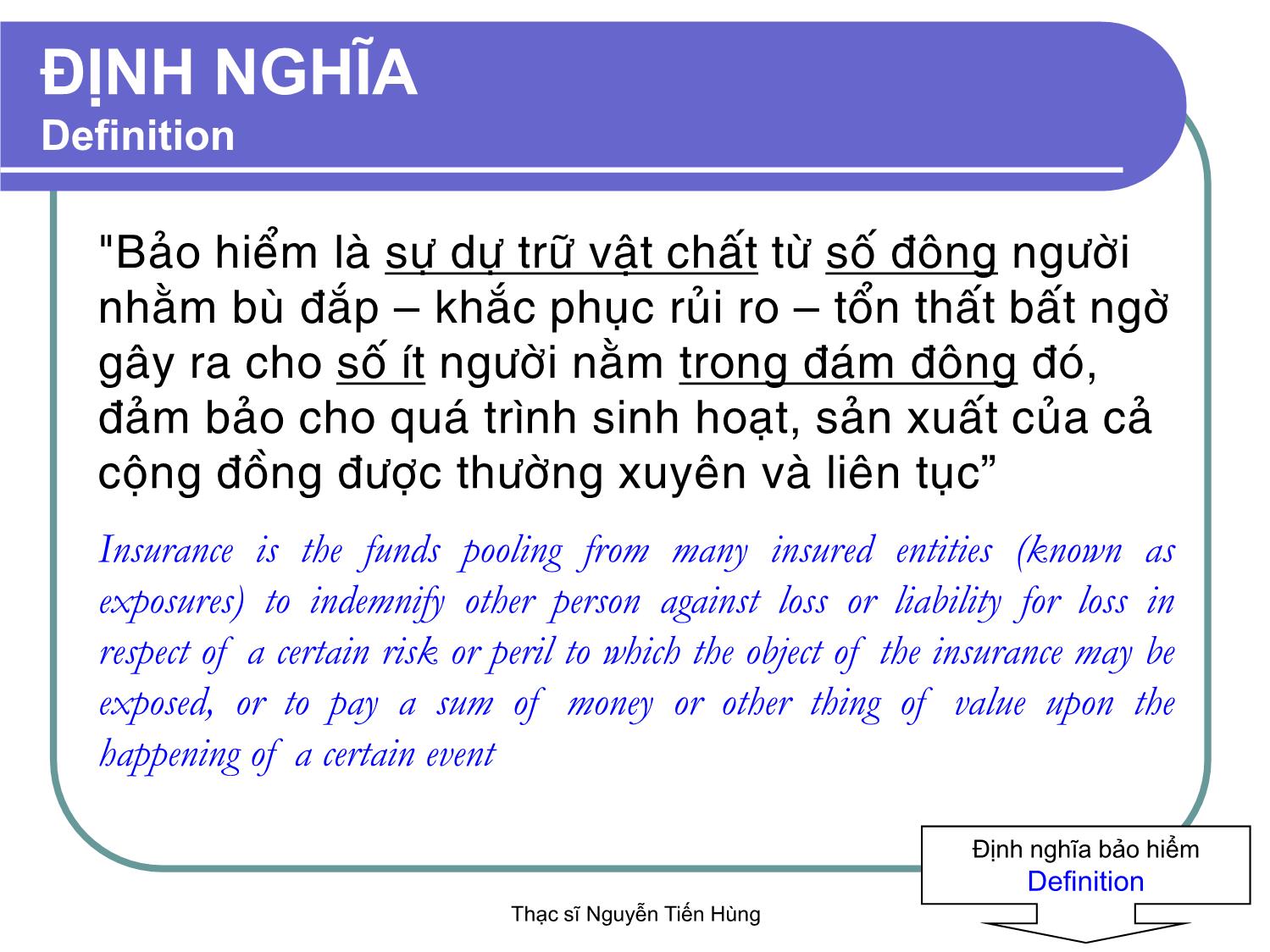 Bài giảng Thị trường bảo hiểm - Module 3 - Nguyễn Tiến Hùng trang 8