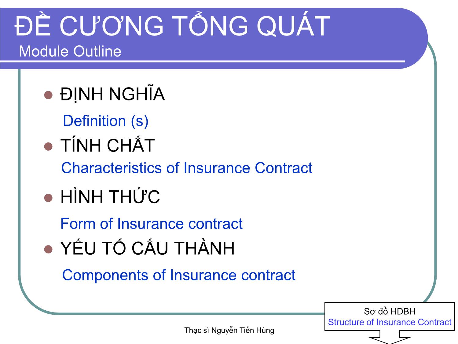 Bài giảng Thị trường bảo hiểm - Module 4 - Nguyễn Tiến Hùng trang 2