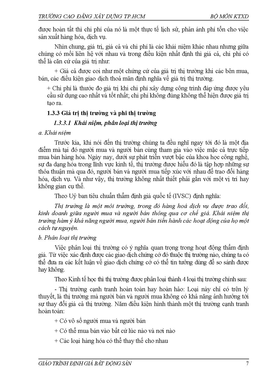 Giáo trình Định giá bất động sản trang 7