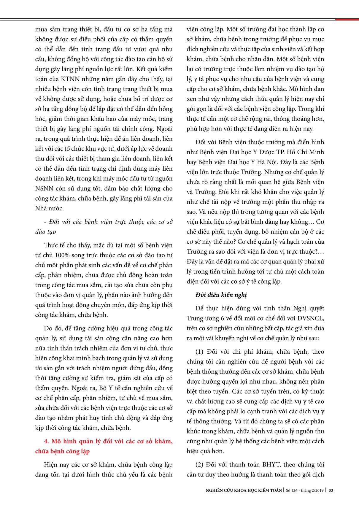 Cơ chế tự chủ tại các cơ sở khám, chữa bệnh công lập - Thực trạng và giải pháp hoàn thiện trang 7