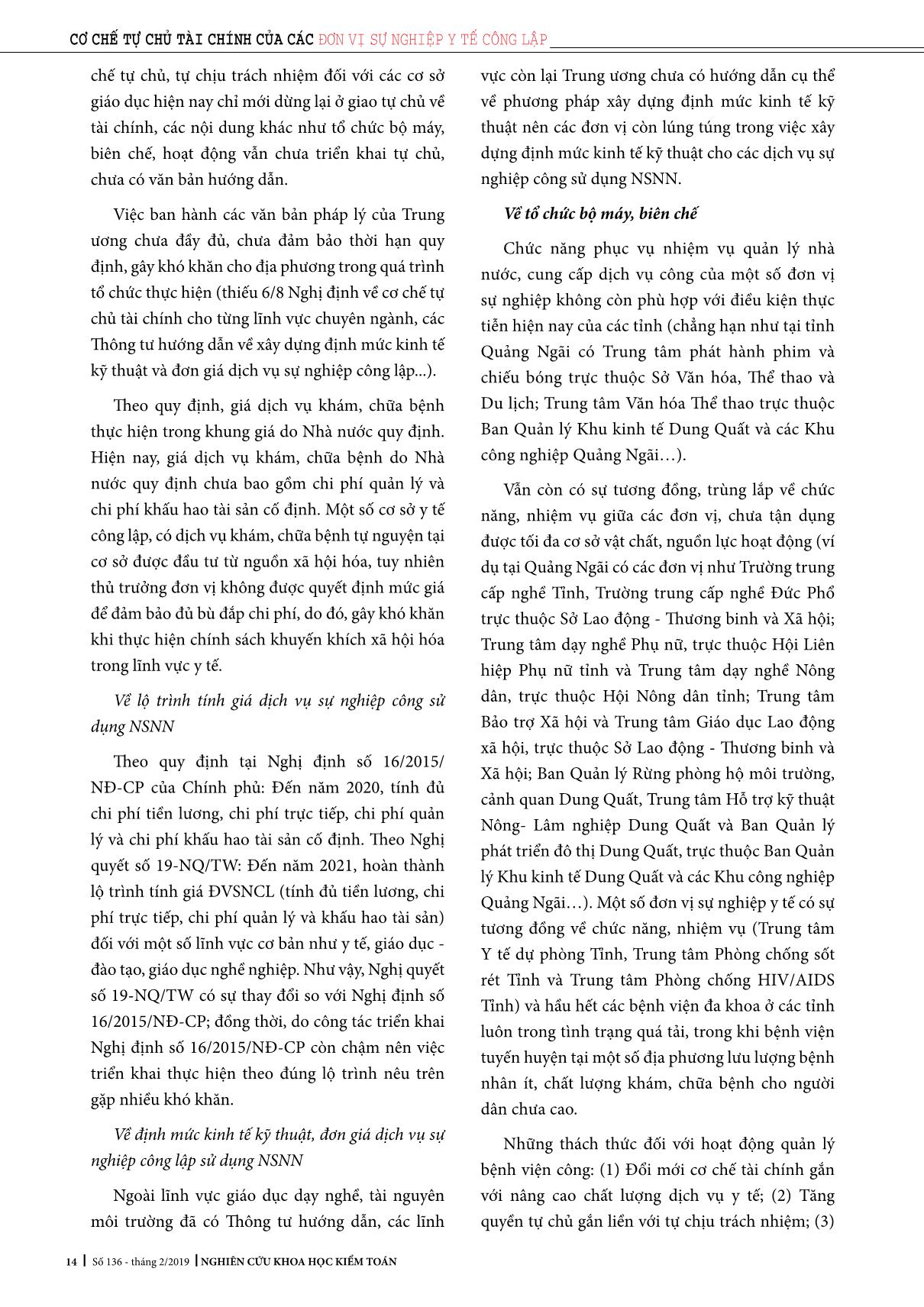 Cơ chế tự chủ của các đơn vị sự nghiệp công lập tại một số tỉnh ở Việt Nam: Thực trạng và giải pháp trang 9