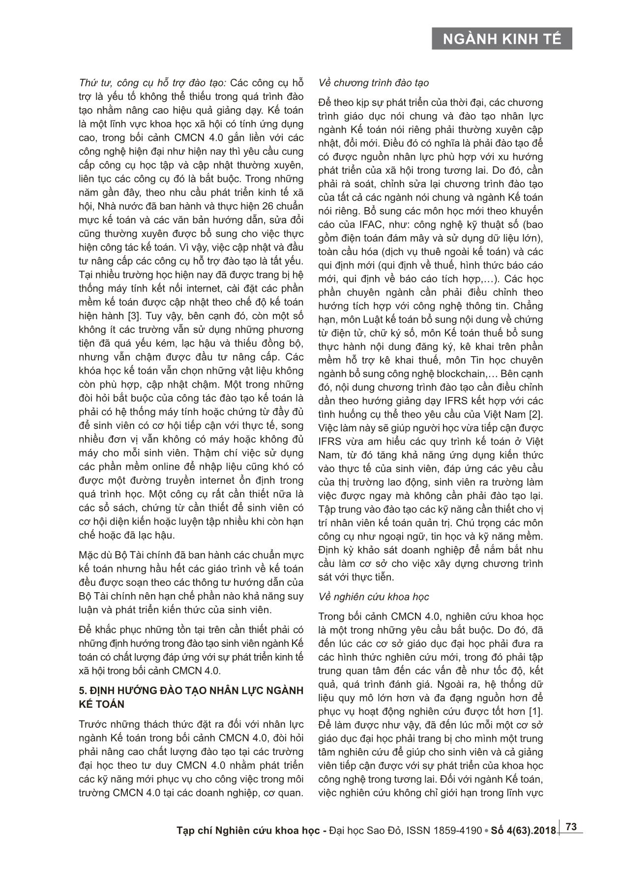 Định hướng đào tạo nhân lực ngành Kế toán trong bối cảnh cuộc Cách mạng công nghiệp 4.0 trang 7