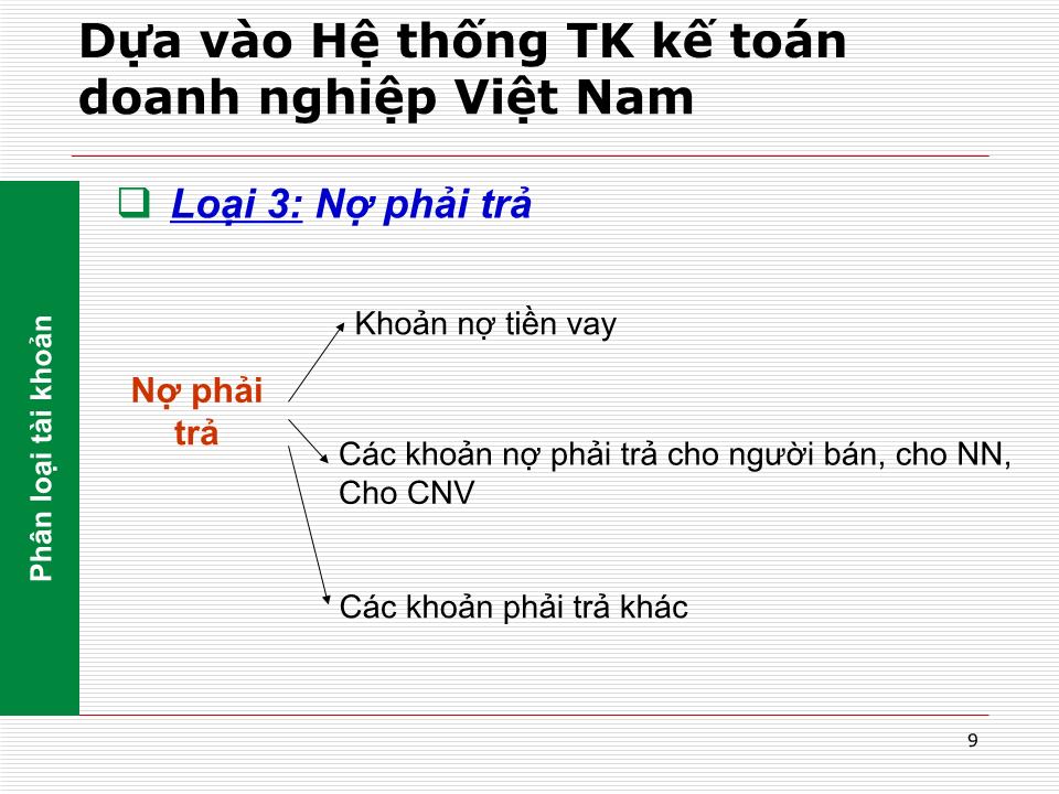 Bài giảng Nguyên lý kế toán - Chương 3: Tài khoản kế toán và ghi sổ kép trang 9