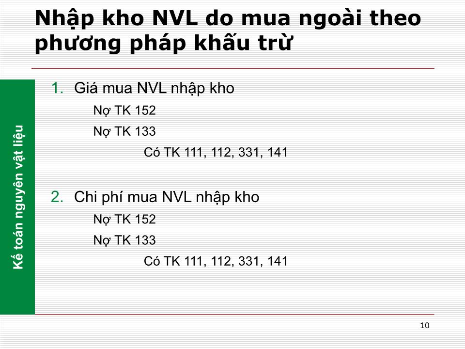 Bài giảng Nguyên lý kế toán - Chương 5: Kế toán các quá trình kinh doanh cơ bản trang 10