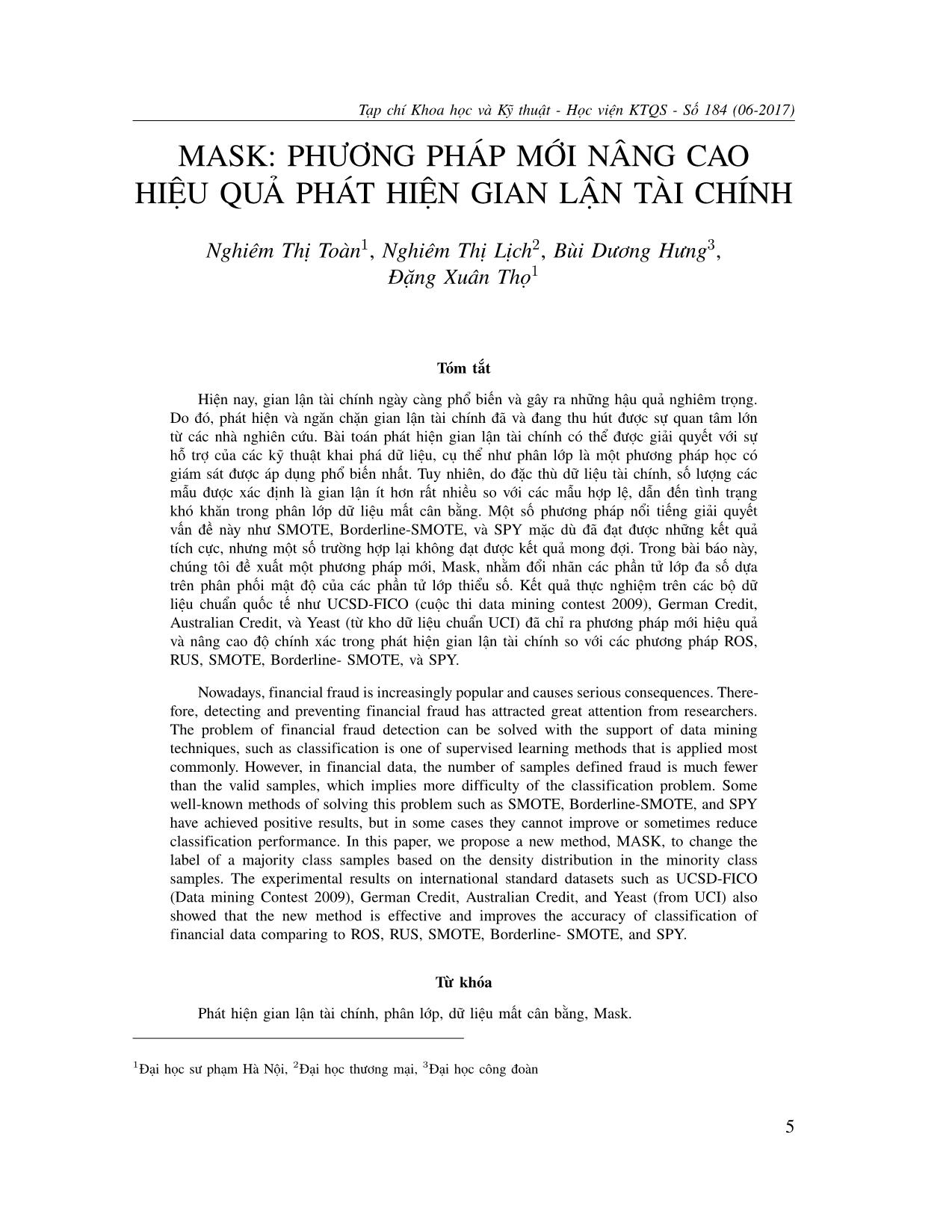 Mask: Phương pháp mới nâng cao hiệu quả phát hiện gian lận tài chính trang 1