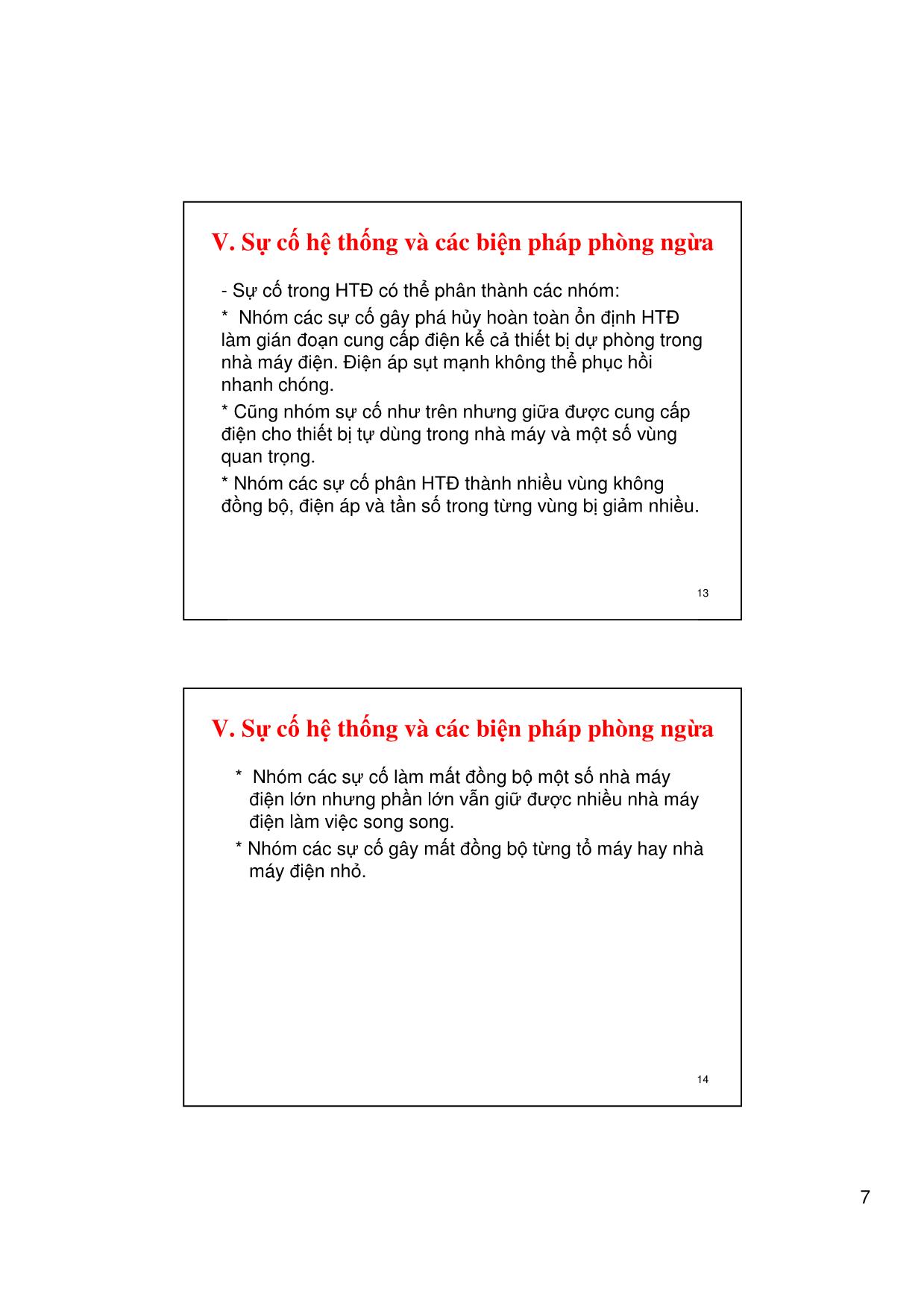 Bài giảng Vận hành và điều khiển hệ thống điện - Chương 5: Nâng cao độ tin cậy hệ thống điện - Võ Ngọc Điều trang 7