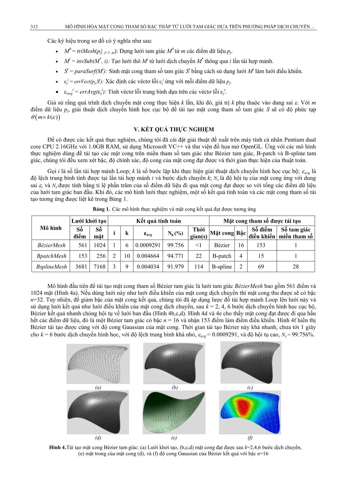 Mô hình hóa mặt cong tham số bậc thấp từ lưới tam giác dựa trên phương pháp dịch chuyển hình học cục bộ trang 5