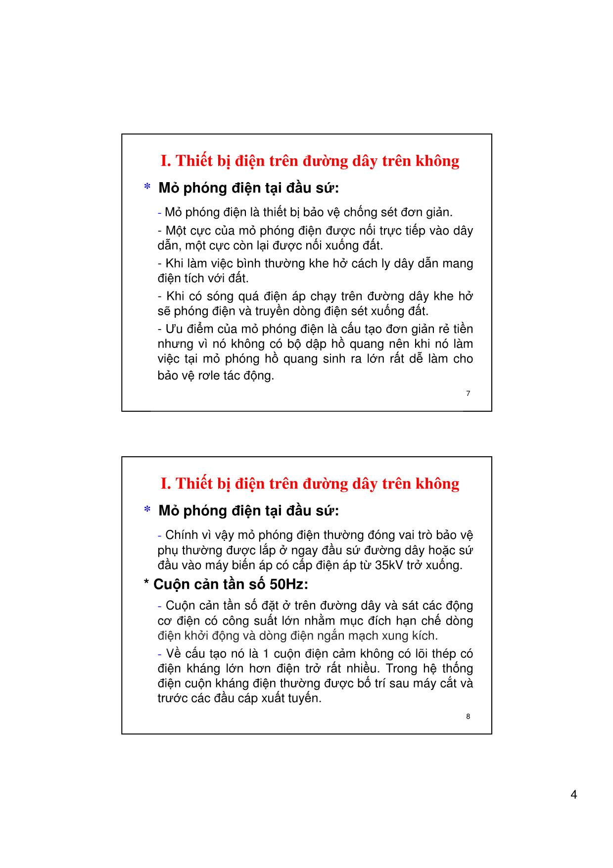 Bài giảng Vận hành và điều khiển hệ thống điện - Chương 7: Công tác vận hành đường dây - Võ Ngọc Điều trang 4