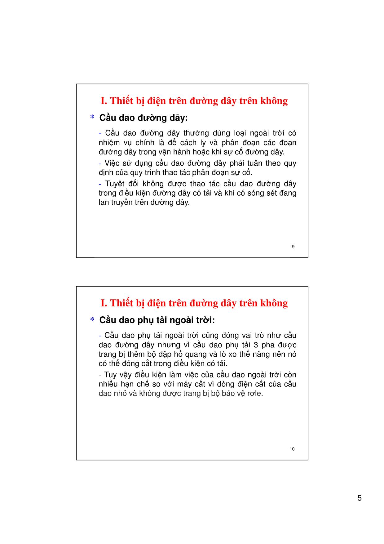 Bài giảng Vận hành và điều khiển hệ thống điện - Chương 7: Công tác vận hành đường dây - Võ Ngọc Điều trang 5