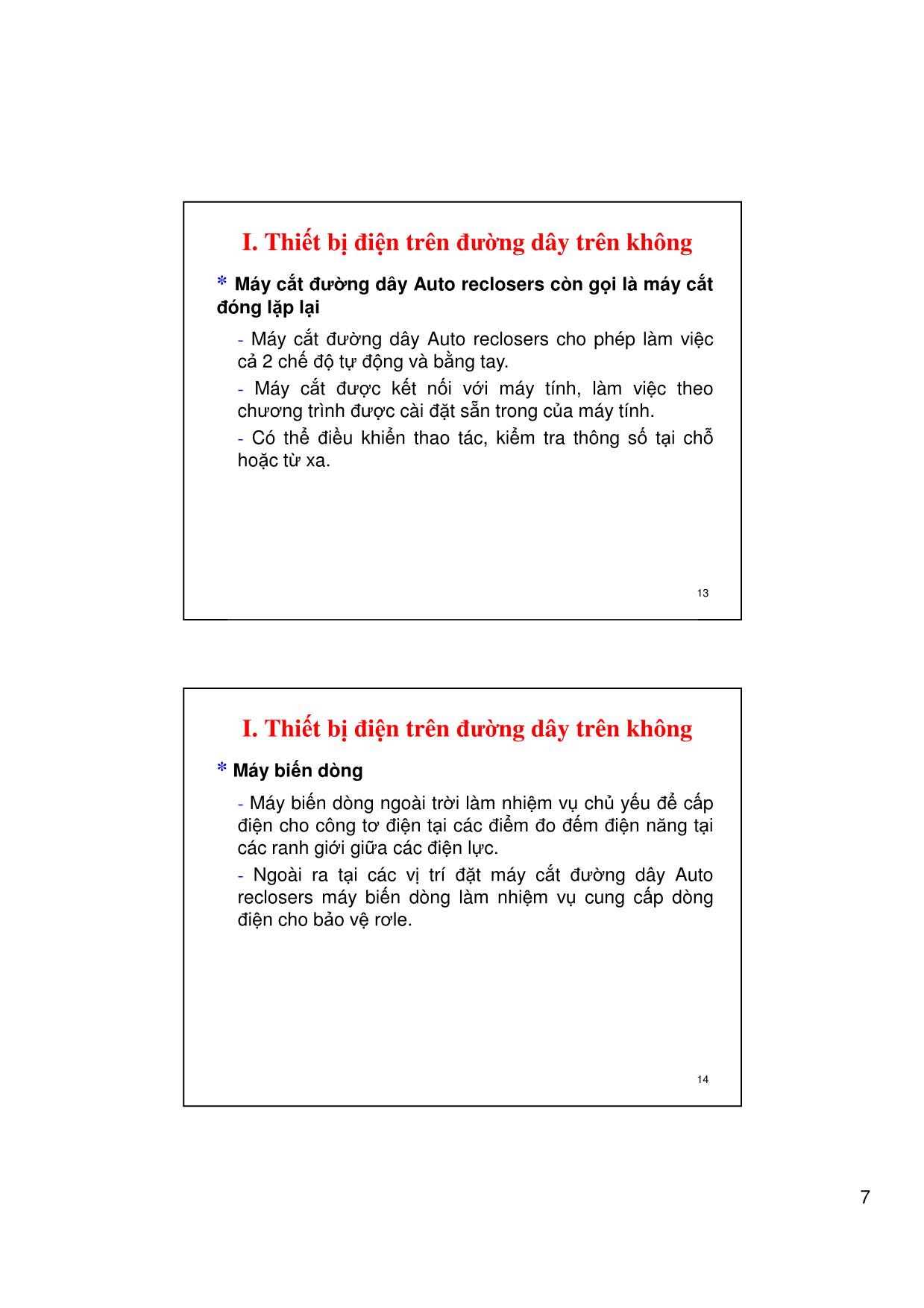 Bài giảng Vận hành và điều khiển hệ thống điện - Chương 7: Công tác vận hành đường dây - Võ Ngọc Điều trang 7