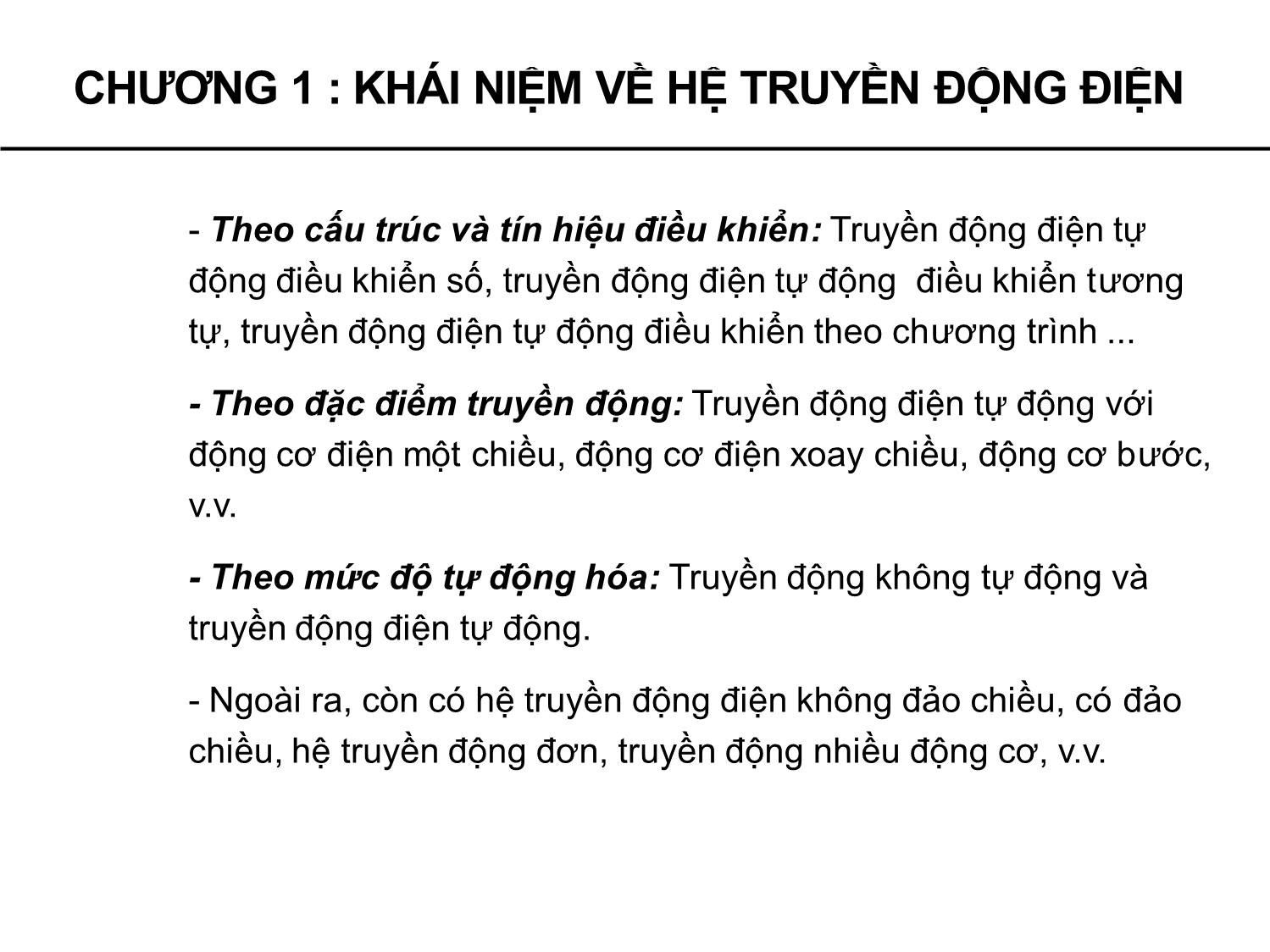 Bài giảng Truyền động điện tự động - Chương 1: Khái niệm về hệ truyền động điện - Phạm Khánh Tùng trang 10