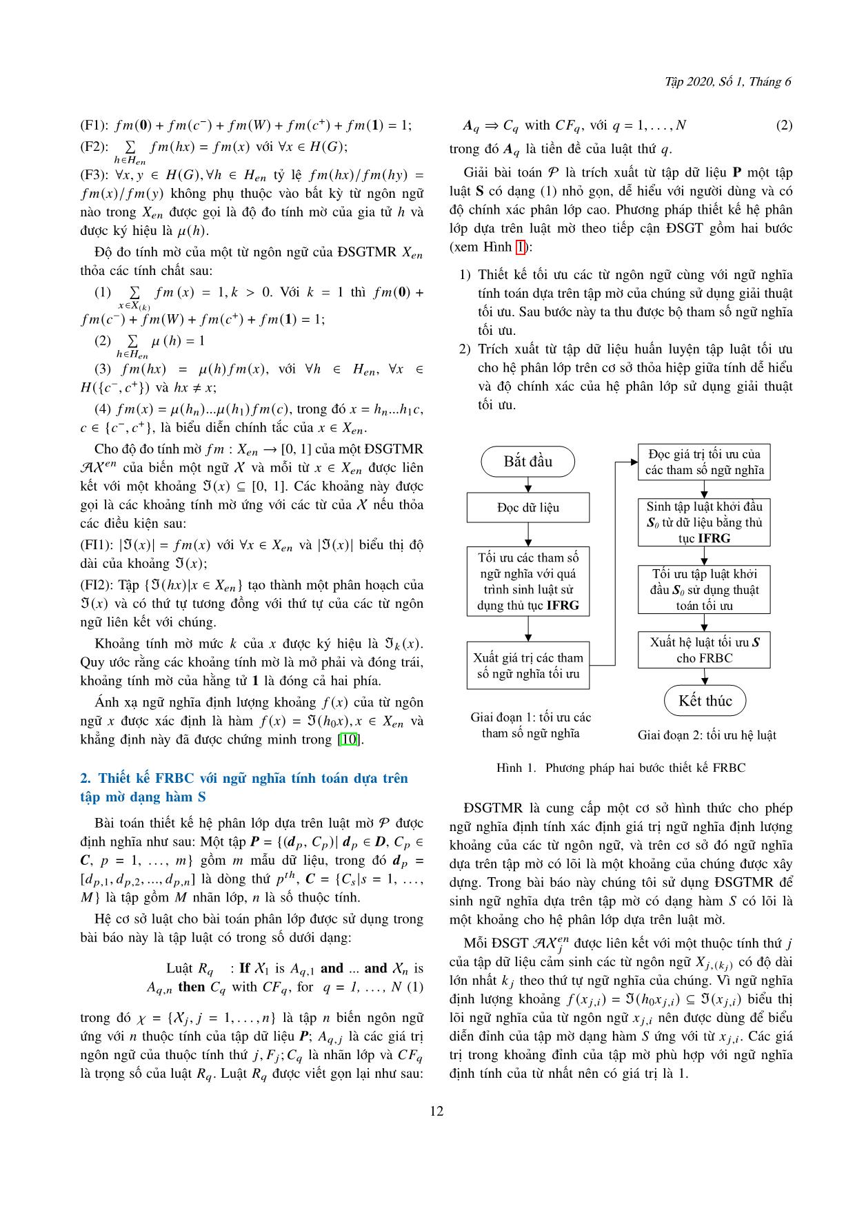 Một phương pháp thiết kế ngữ nghĩa tính toán của các từ ngôn ngữ giải bài toán phân lớp dựa trên luật mờ trang 3
