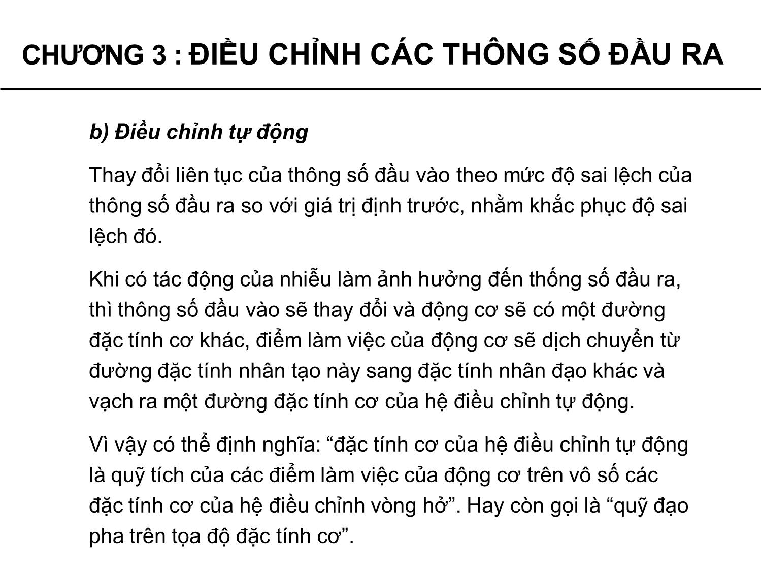 Bài giảng Truyền động điện tự động - Chương 3: Điều chỉnh các thông số đầu ra - Phạm Khánh Tùng trang 8