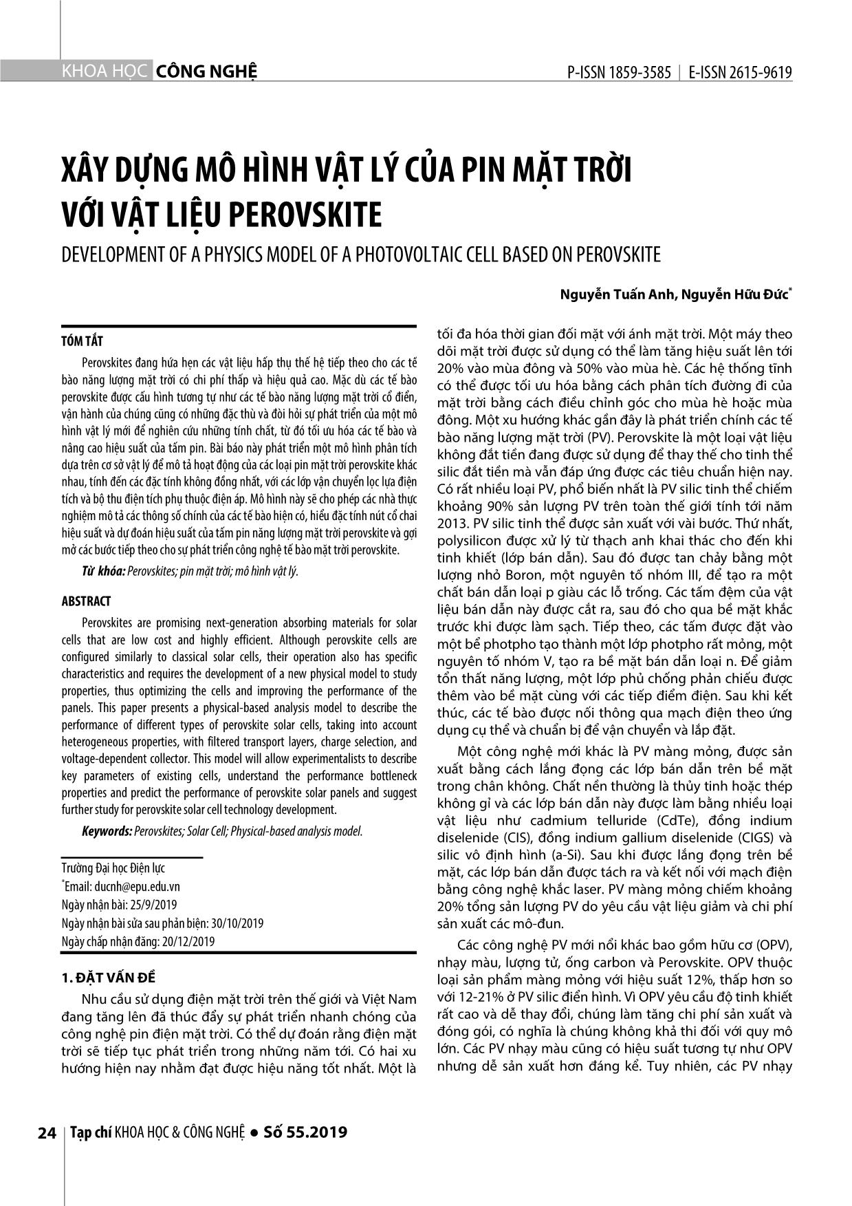 Xây dựng mô hình vật lý của pin mặt trời với vật liệu perovskite trang 1
