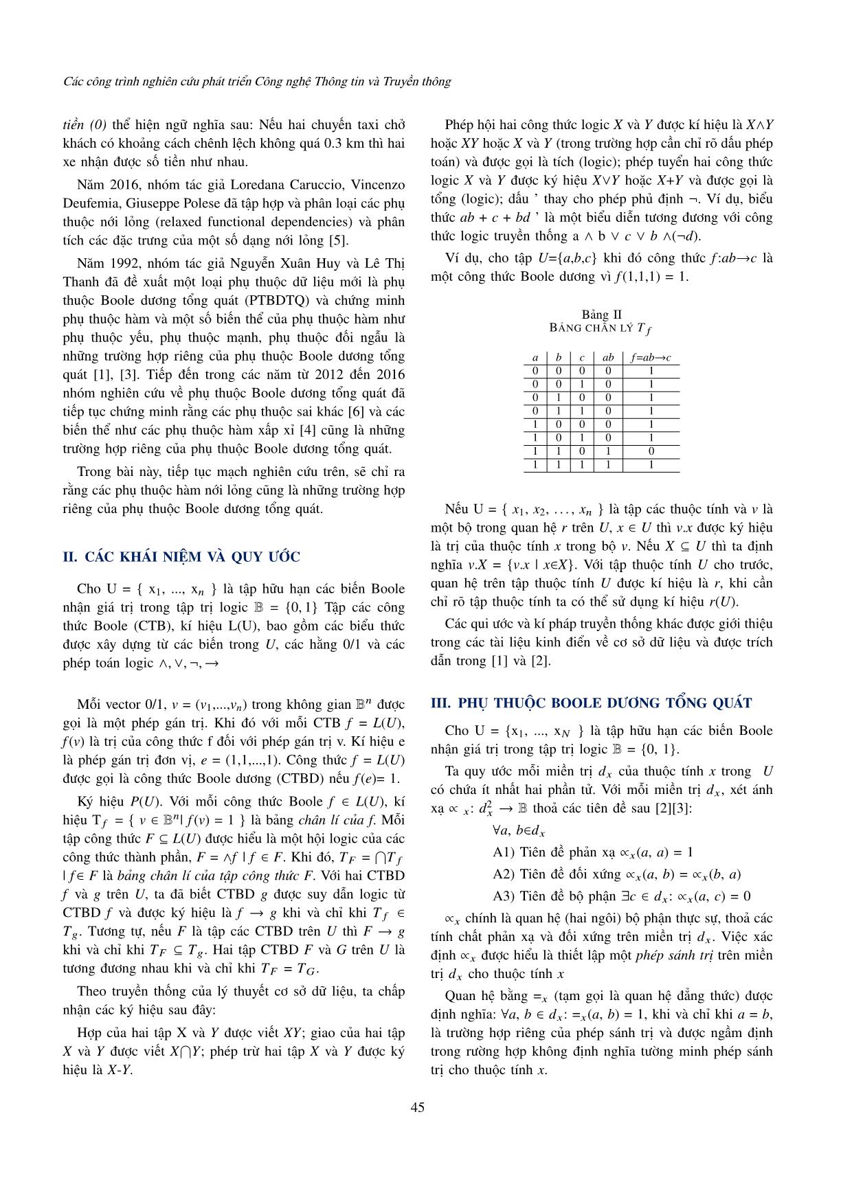 Quan hệ giữa phụ thuộc hàm nới lỏng và phụ thuộc Boole dương tổng quát trang 2