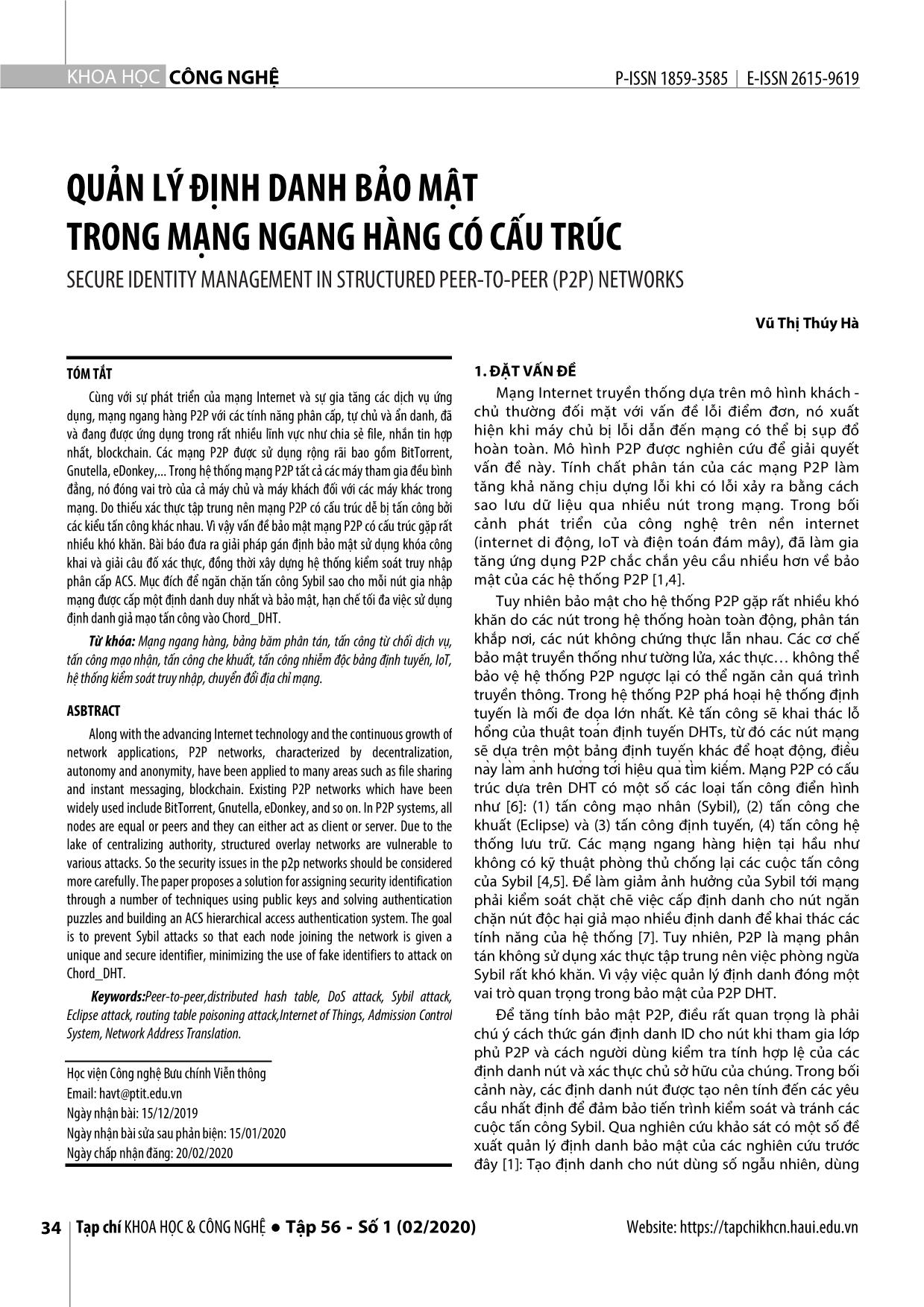 Quản lý định danh bảo mật trong mạng ngang hàng có cấu trúc trang 1