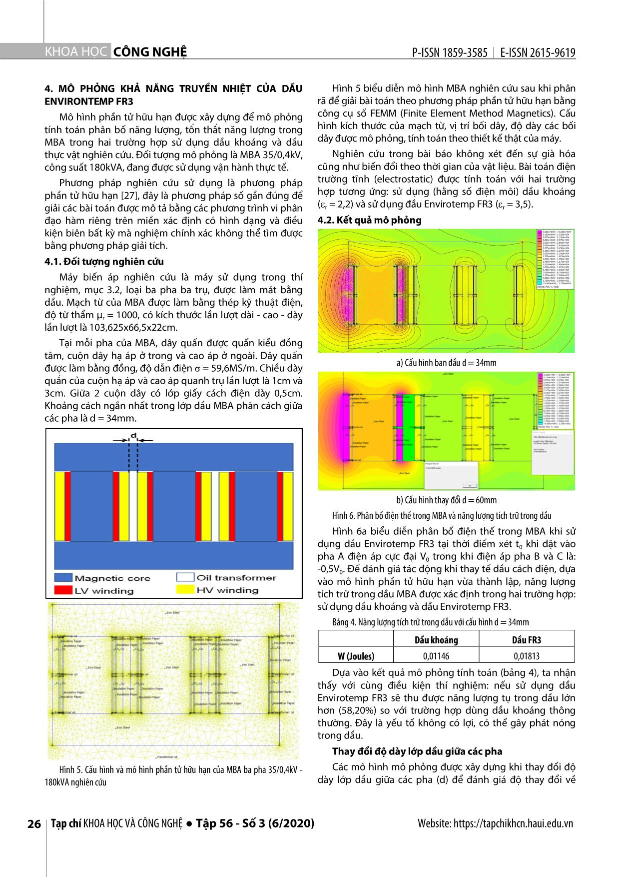 Nghiên cứu đánh giá đặc tính làm việc của dầu cách điện nguồn gốc thực vật environtemp FR3 trong máy biến áp phân phối Việt Nam trang 5