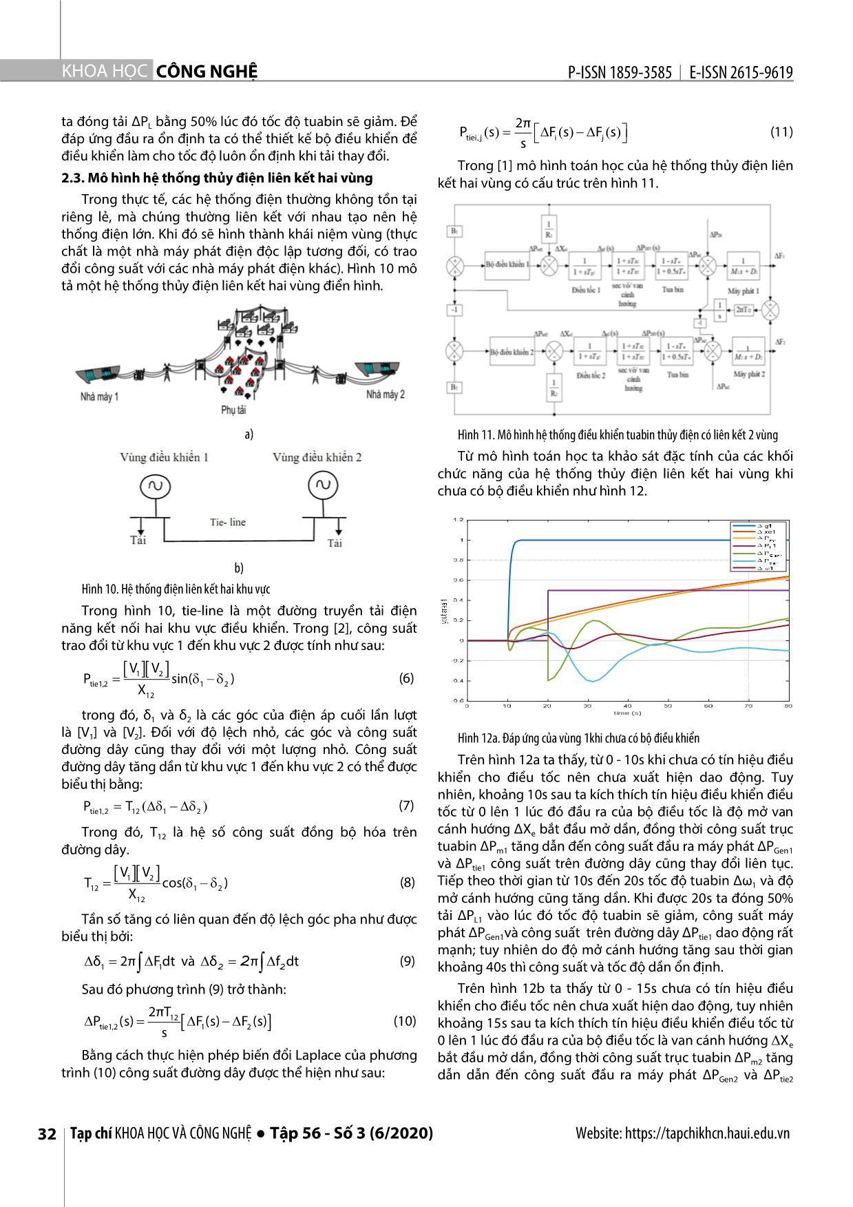 Nghiên cứu và xây dựng mô hình toán học cho hệ thống thủy điện liên kết vùng trong bài toán ổn định tốc độ tuabin trang 4