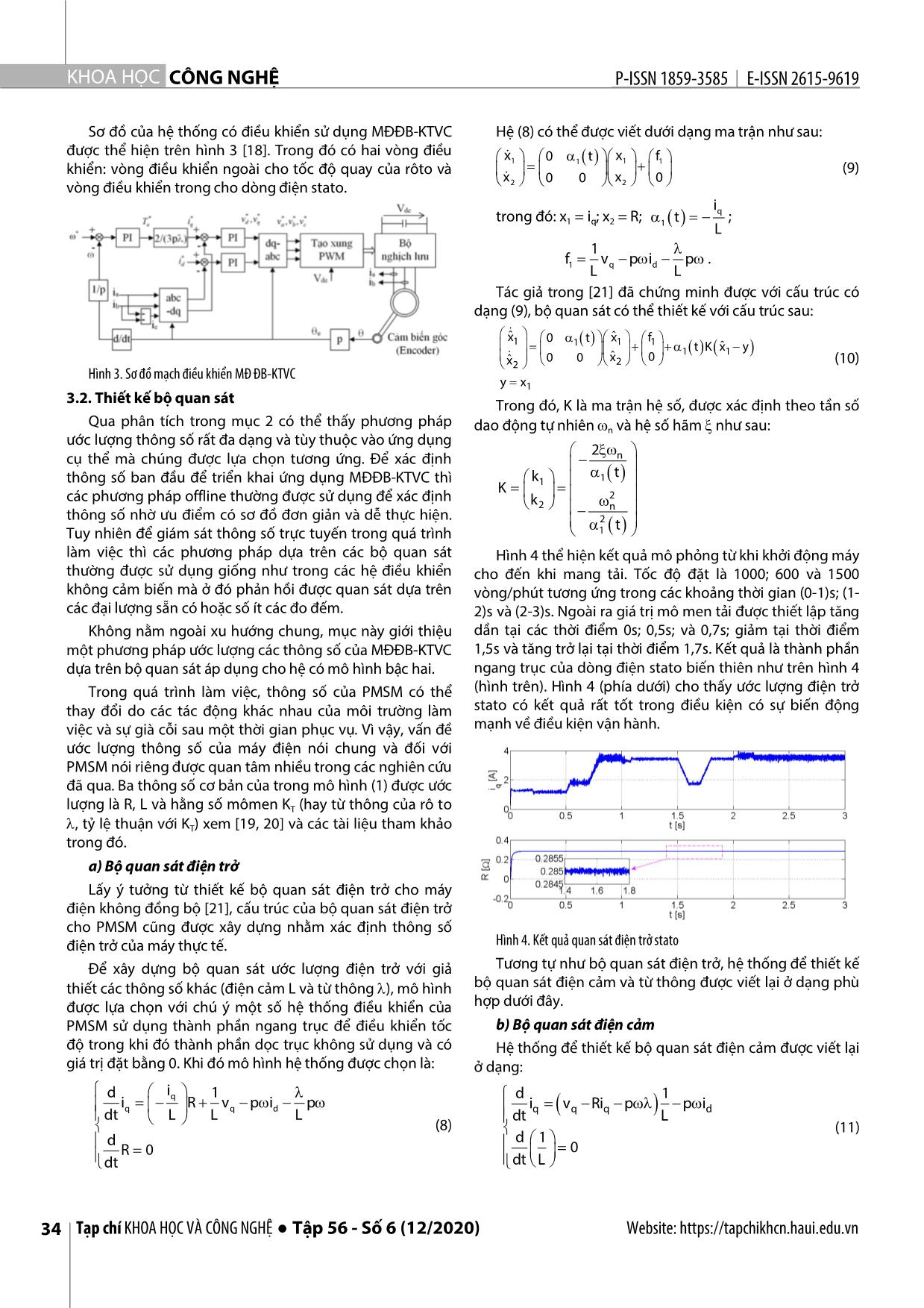 Tổng quan phương pháp xác định thông số của máy điện đồng bộ kích thích nam châm vĩnh cửu, đề xuất kỹ thuật dựa trên bộ quan sát với mô hình bậc hai trang 4