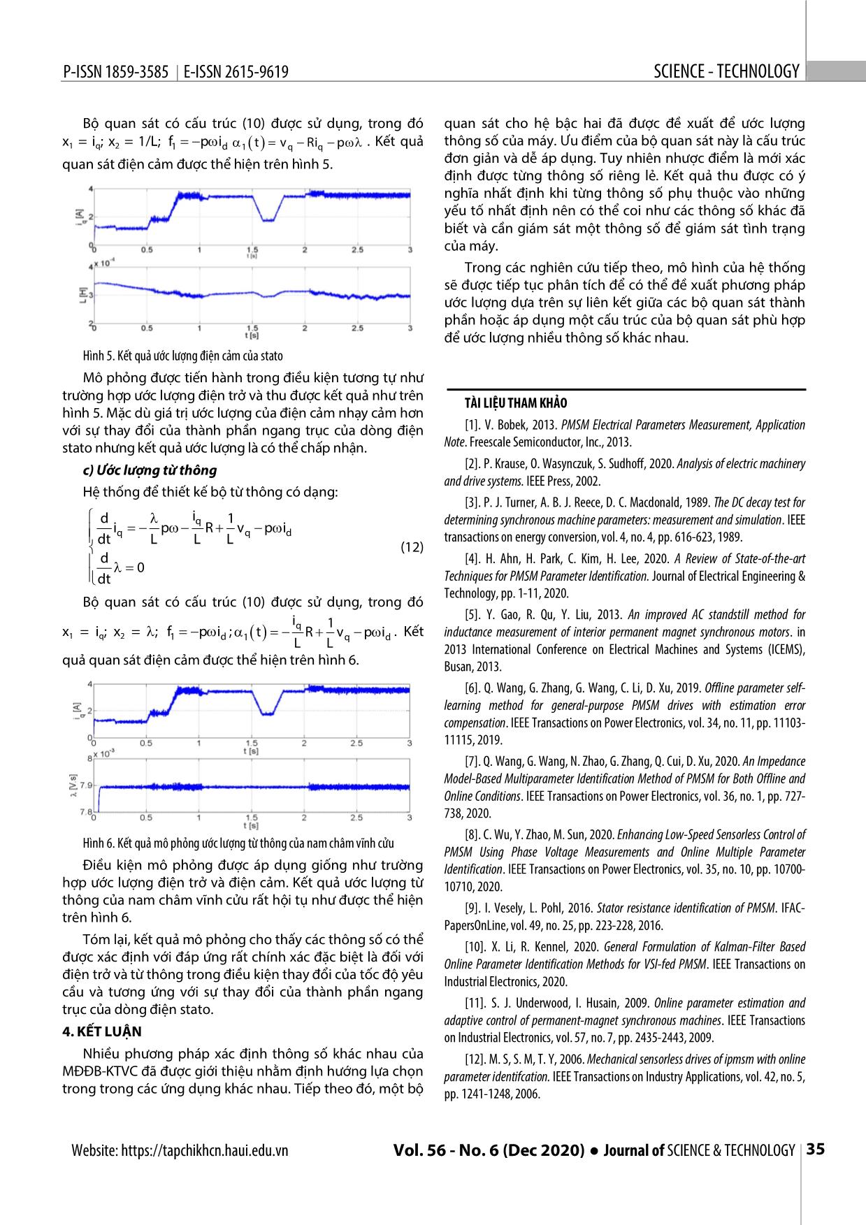 Tổng quan phương pháp xác định thông số của máy điện đồng bộ kích thích nam châm vĩnh cửu, đề xuất kỹ thuật dựa trên bộ quan sát với mô hình bậc hai trang 5