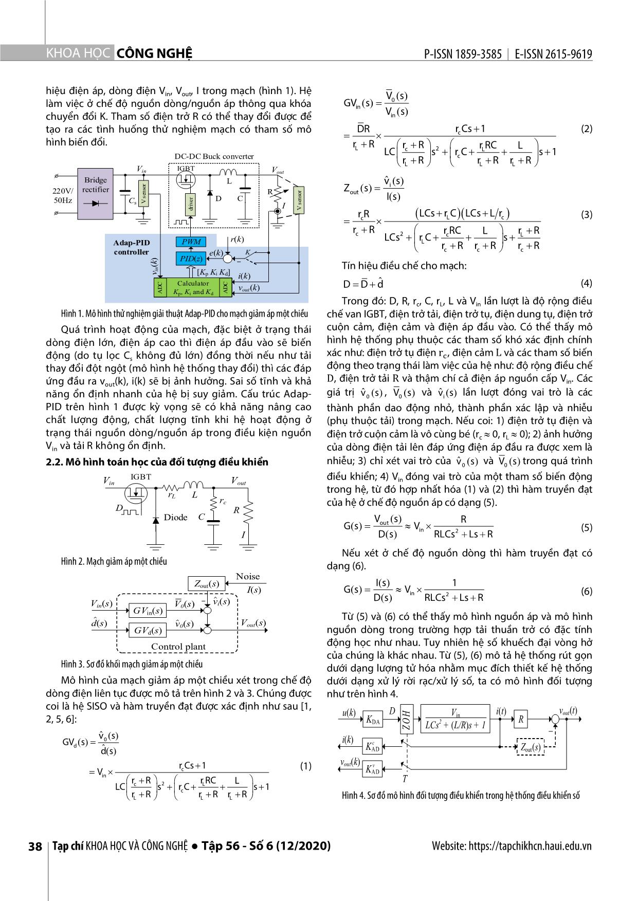 Thiết kế giải thuật điều khiển PID thích nghi cho bộ nguồn một chiều dòng - Áp tích hợp trang 2