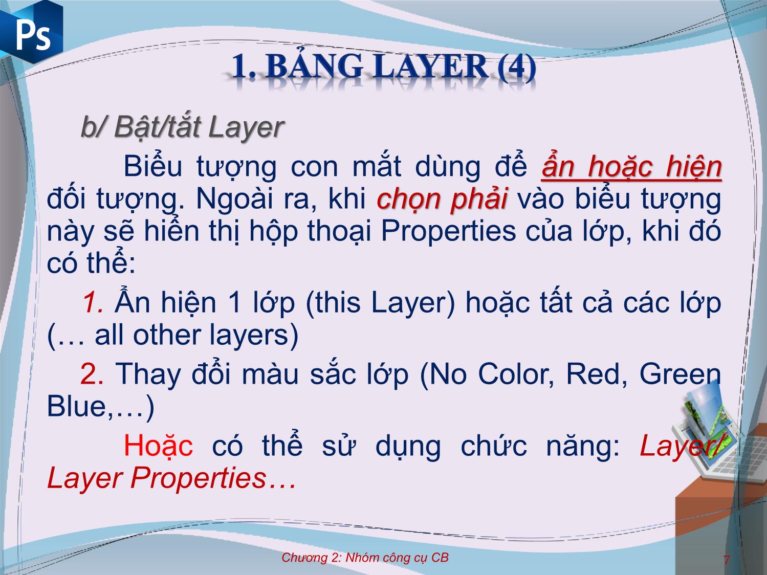 Bài giảng Công cụ thiết kế đồ họa - Chương 2: Các nhóm công cụ cơ bản - Nguyễn Thị Mỹ Dung trang 7