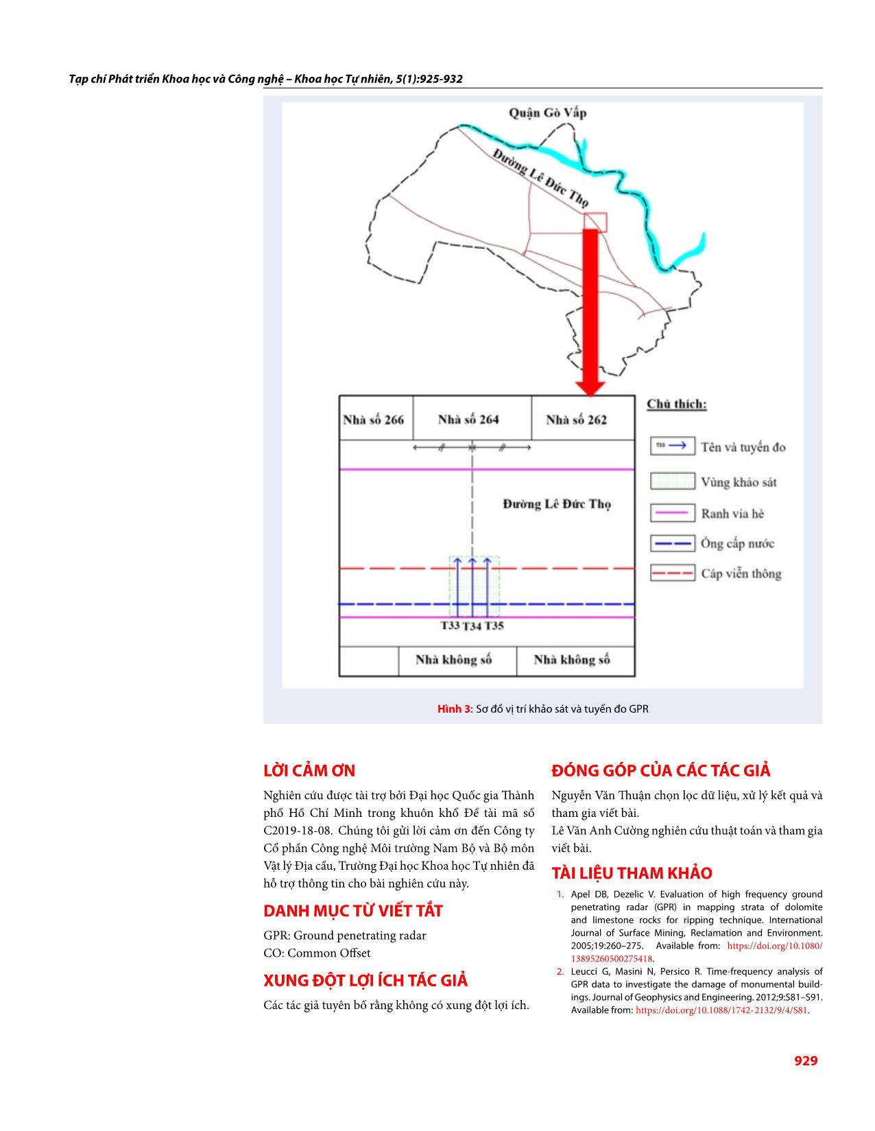 Ứng dụng sai phân năng lượng của sóng điện từ tần số cao trong phát hiện dị vật ngầm tại thành phố Hồ Chí Minh, Việt Nam trang 5
