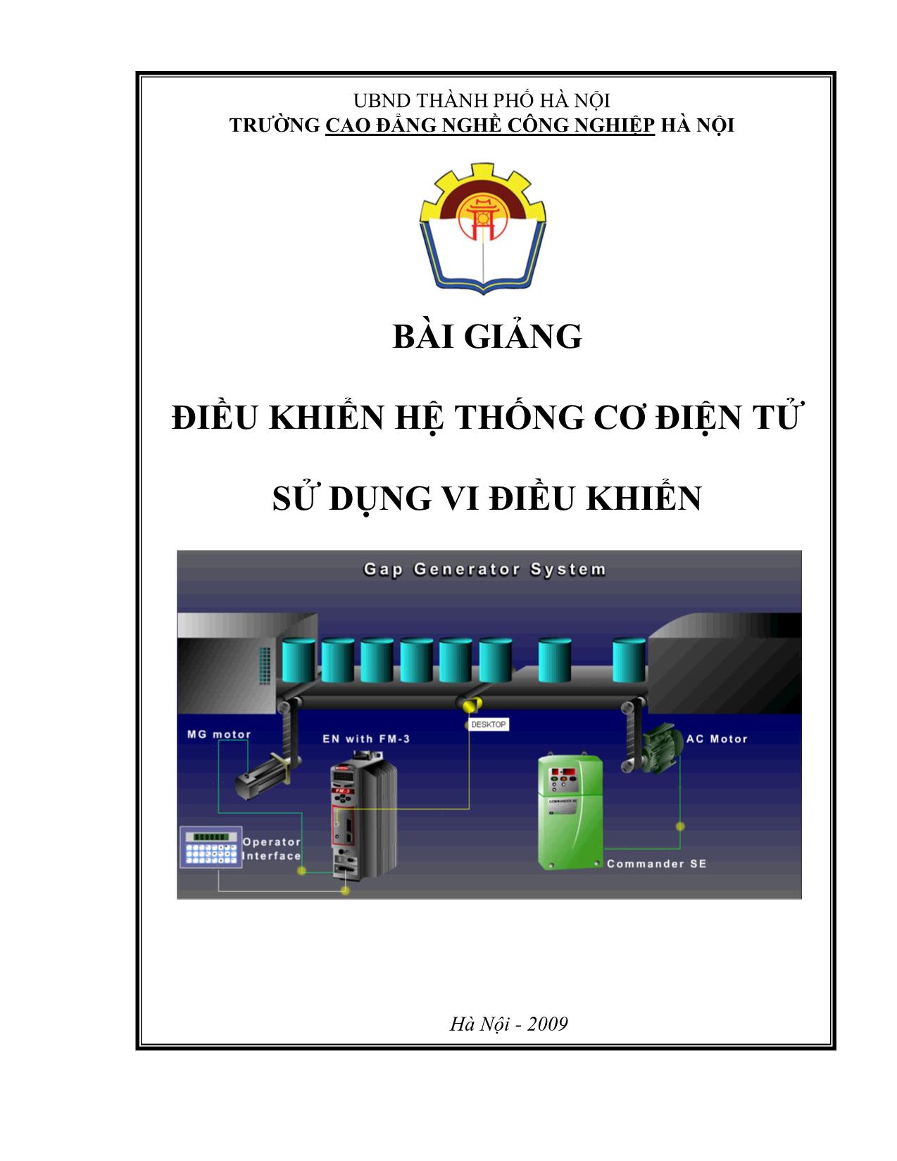 Giáo trình Điều khiển hệ thống cơ điện tử sử dụng vi điều khiển trang 1