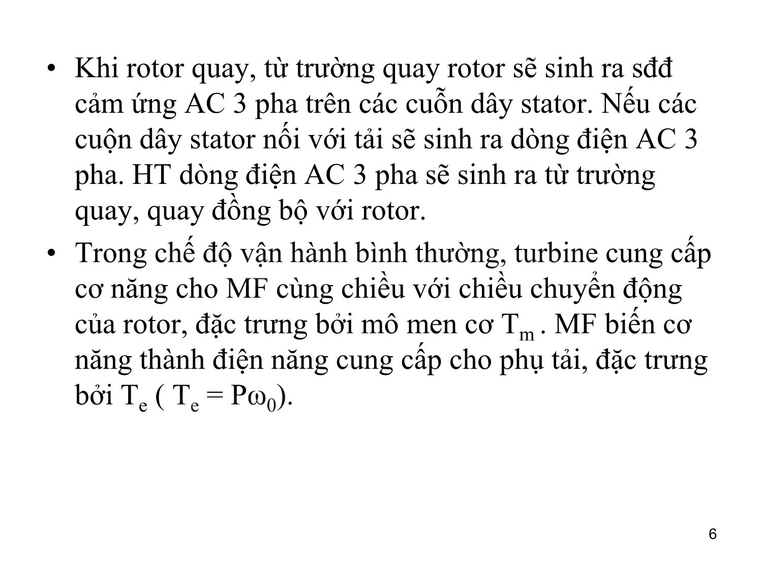 Bài giảng môn Vận hành và điều khiển hệ thống điện - Chương 2: Vận hành máy phát điện trang 6