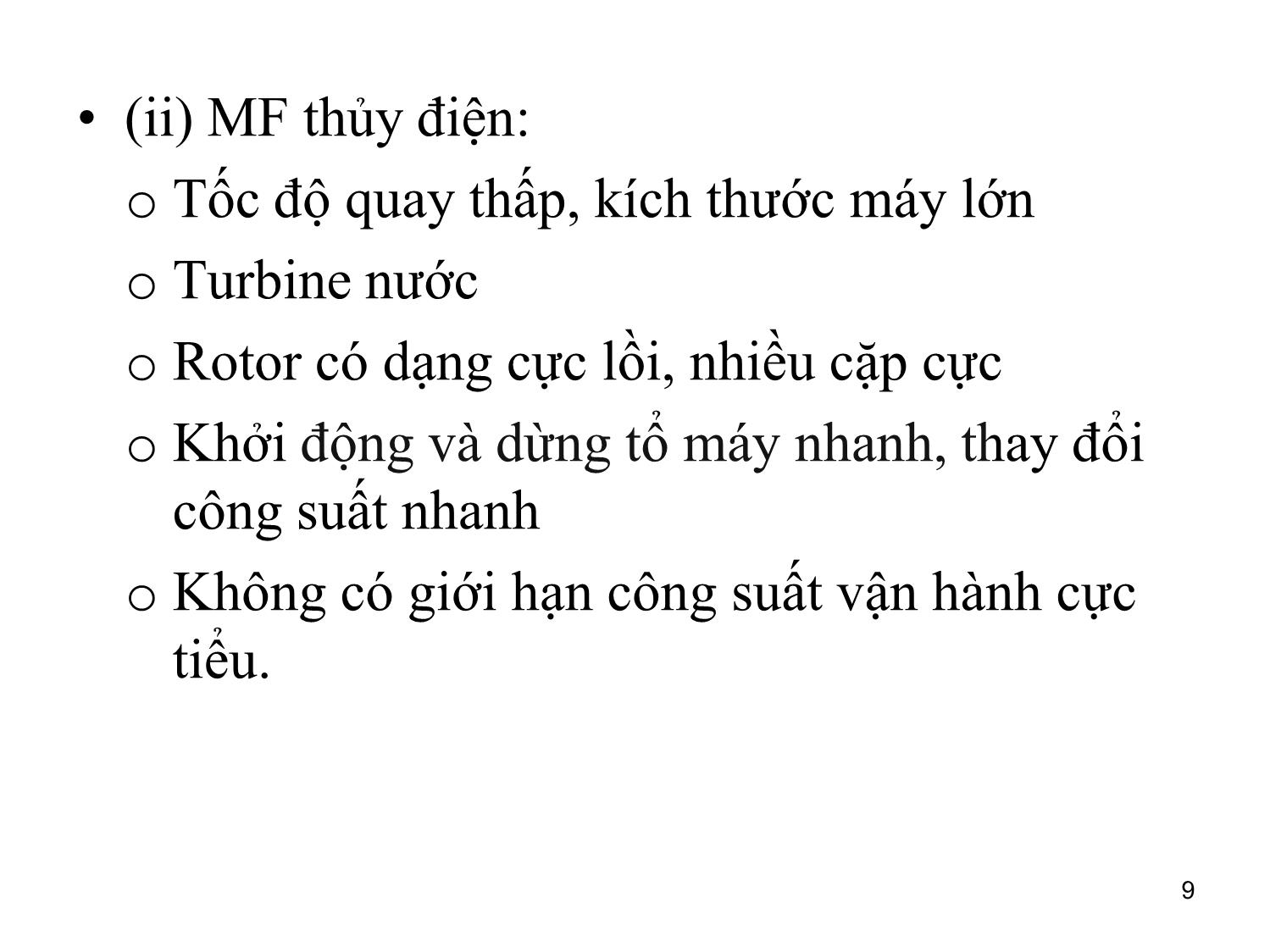 Bài giảng môn Vận hành và điều khiển hệ thống điện - Chương 2: Vận hành máy phát điện trang 9