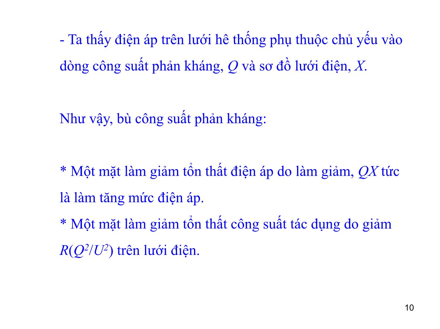 Bài giảng môn Vận hành và điều khiển hệ thống điện - Chương 5: Điều khiển điện áp trong hệ thống điện trang 10