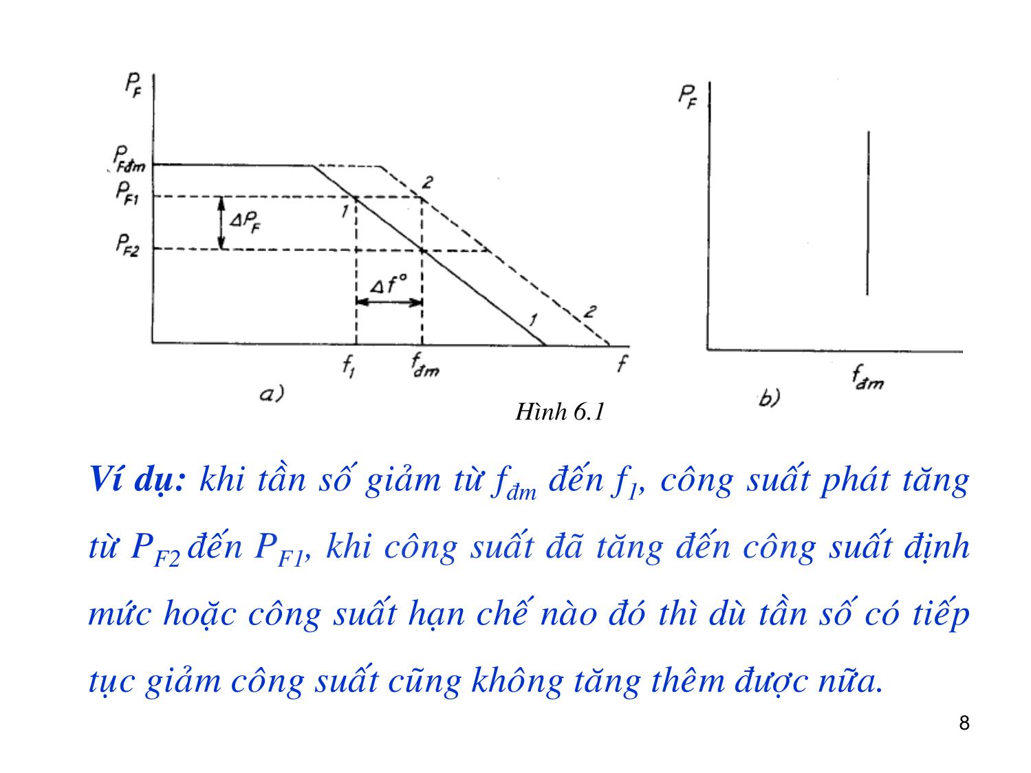 Bài giảng môn Vận hành và điều khiển hệ thống điện - Chương 6: Điều khiển tần số trong hệ thống điện trang 8