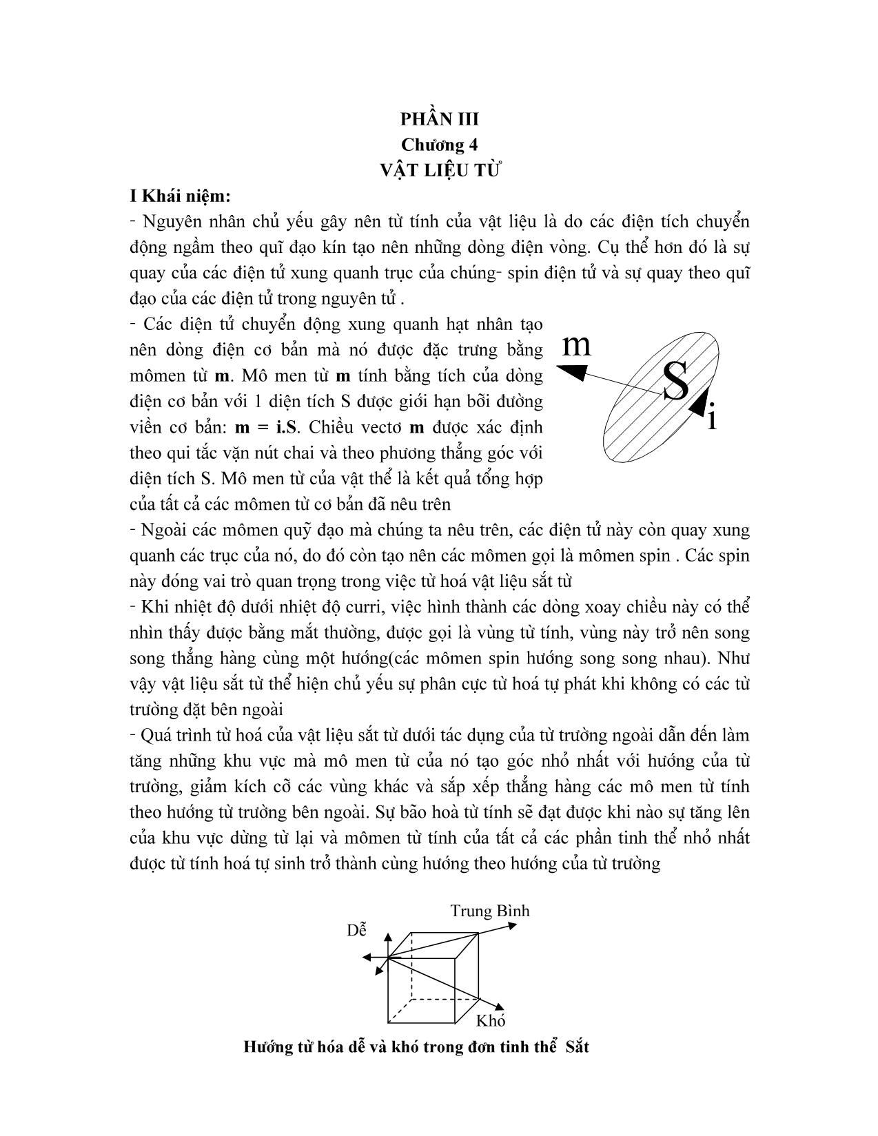 Giáo trình Vật liệu điện - Chương 3: Vật liệu từ trang 1