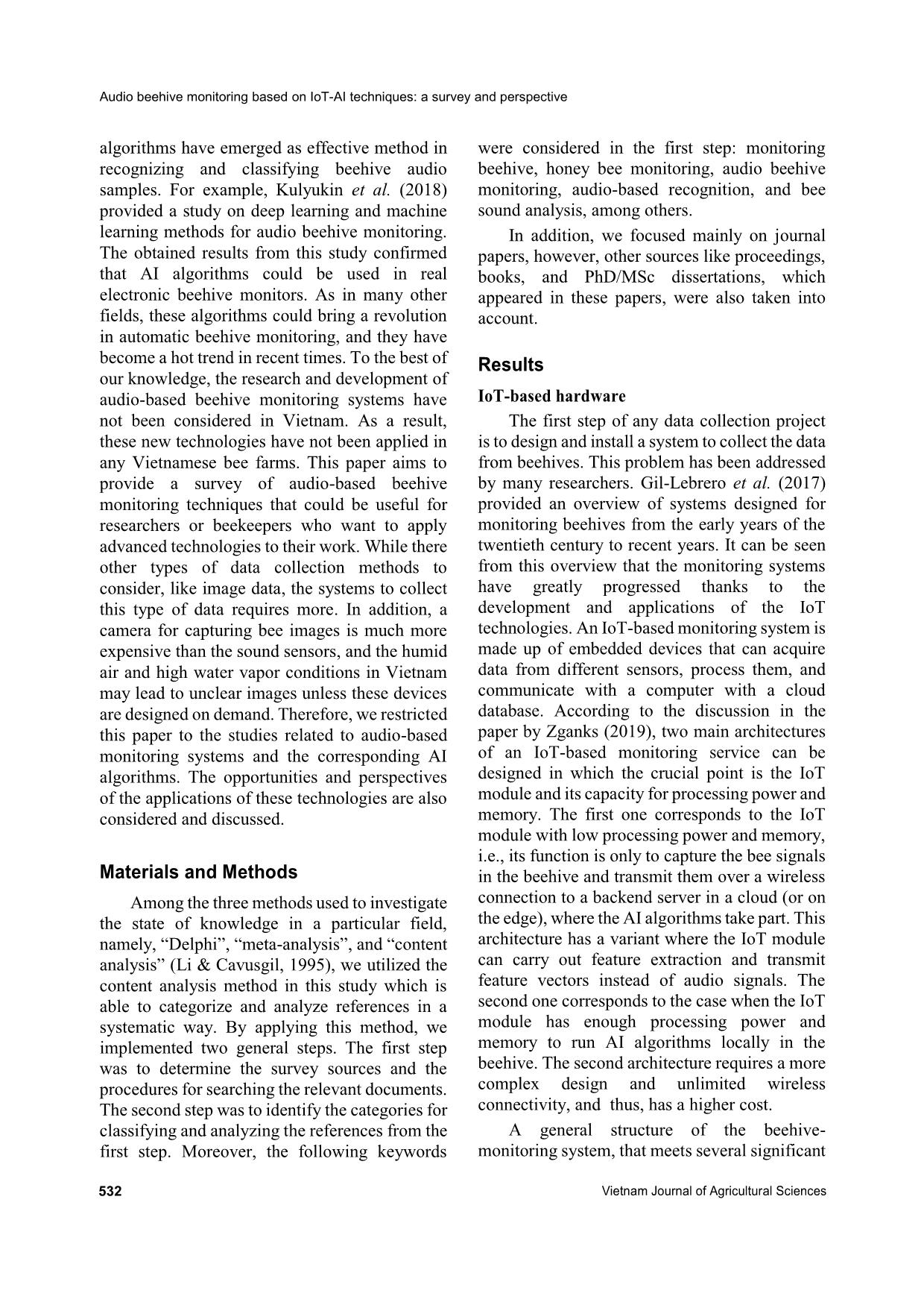 Audio beehive monitoring based on IoT-Ai techniques: A survey and perspective trang 3